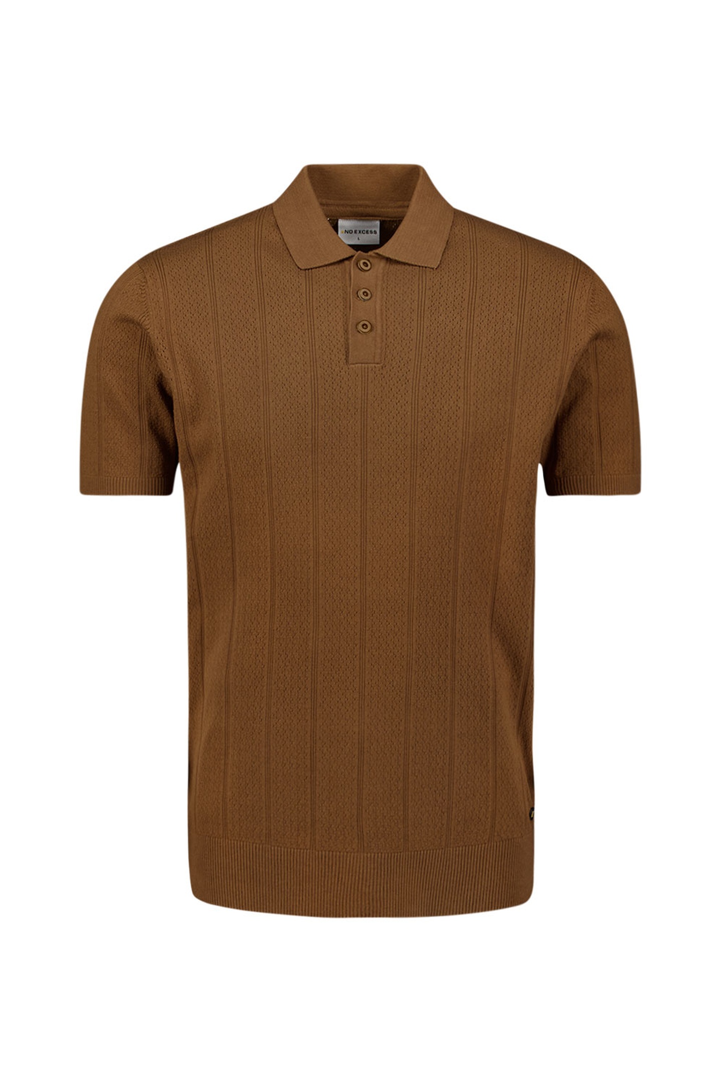 PULLOVER SHORT SLEEVE POLO BUTTON SOLID JACQUARD CAMEL 5