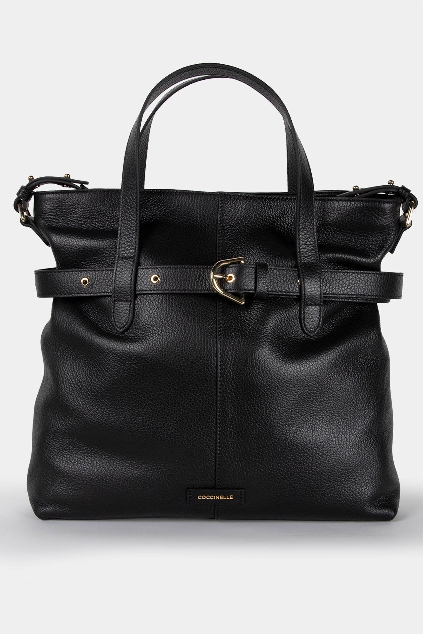 LARGE LEATHER TOTE BAG IN BLACK 2