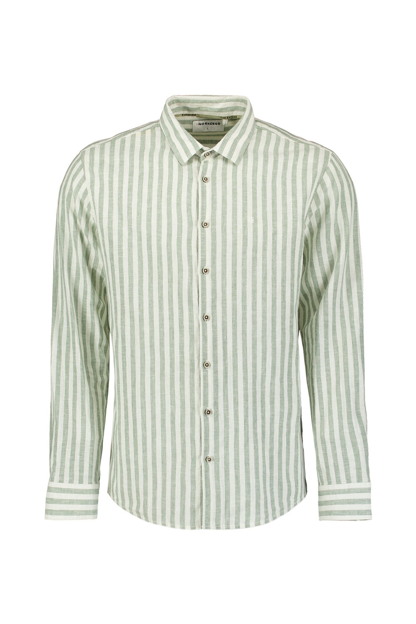 SHIRT VERICAL BIG STRIPES WITH LINEN GREEN 4
