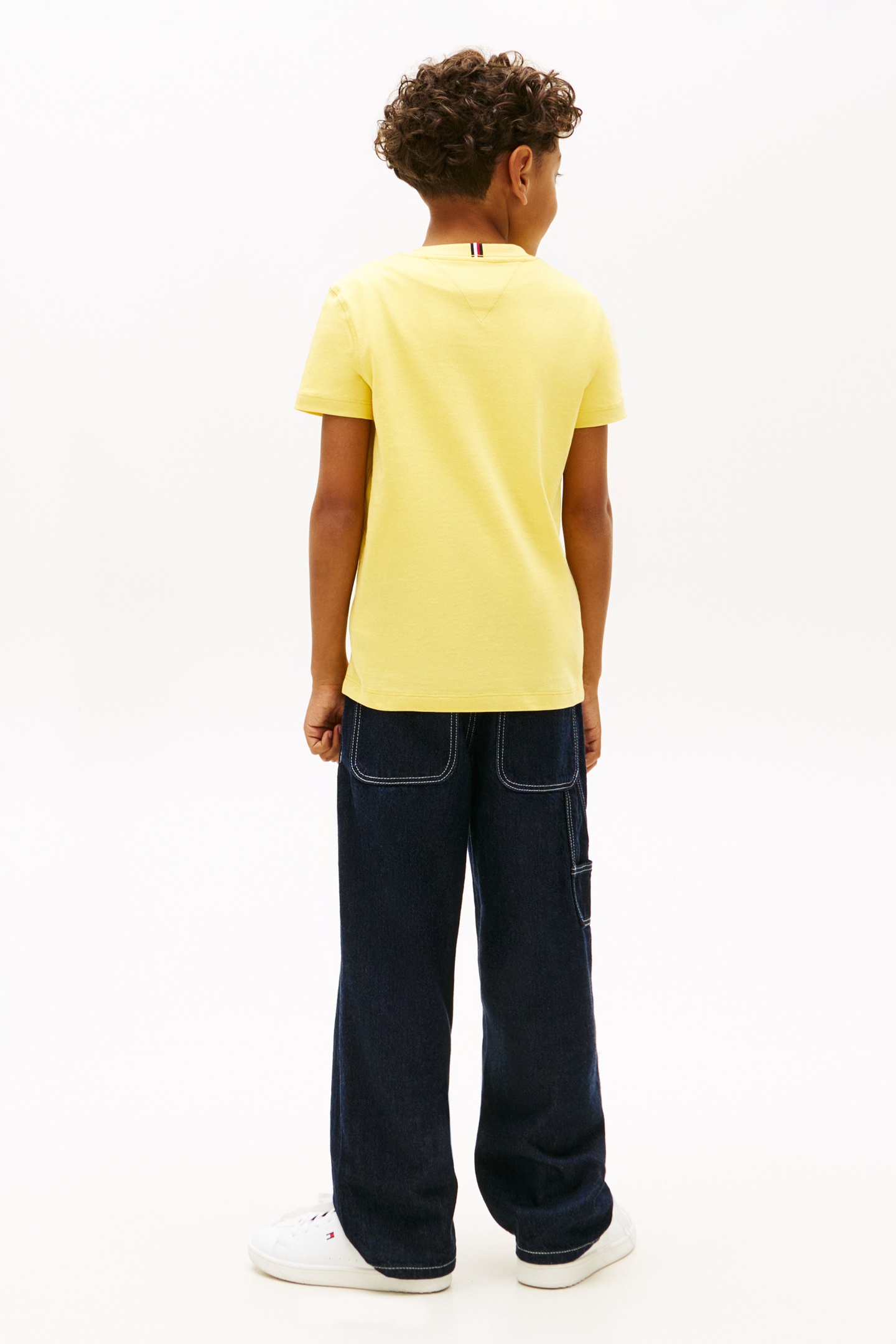 BOYS FLAG EMBROIDERY CREW NECK T-SHIRT YELLOW DAHLIA 1