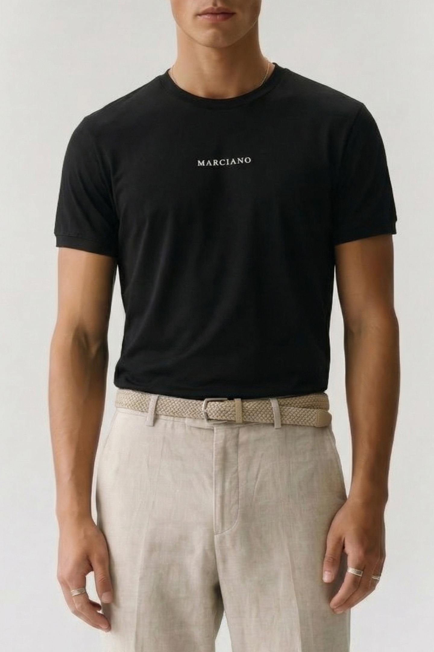 MARCIANO BY GUESS CN SS TEE WITH CONTRAST JET BLACK 2