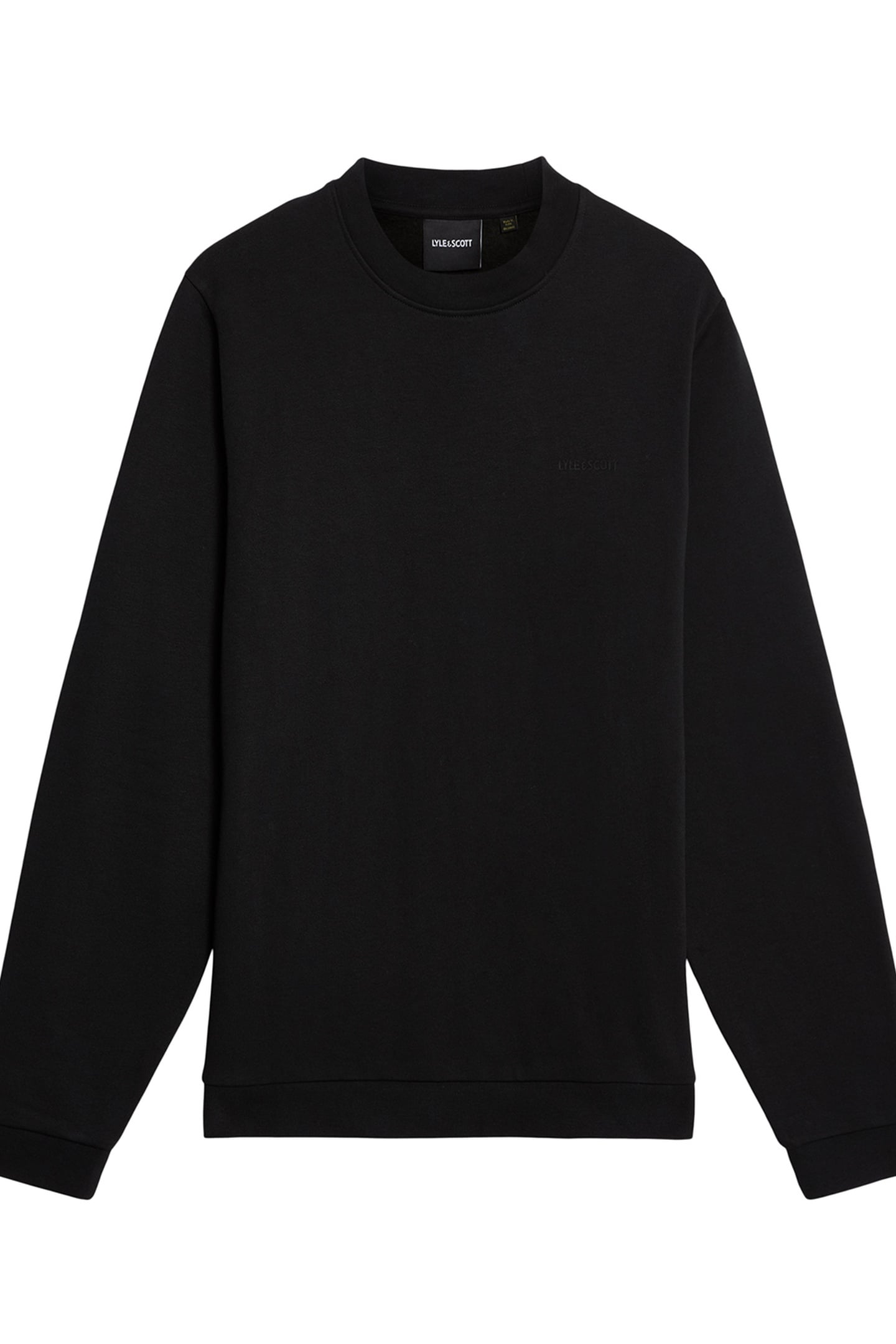 LOGO BRUSHBACK CREW NECK JUMPER JET BLACK 4