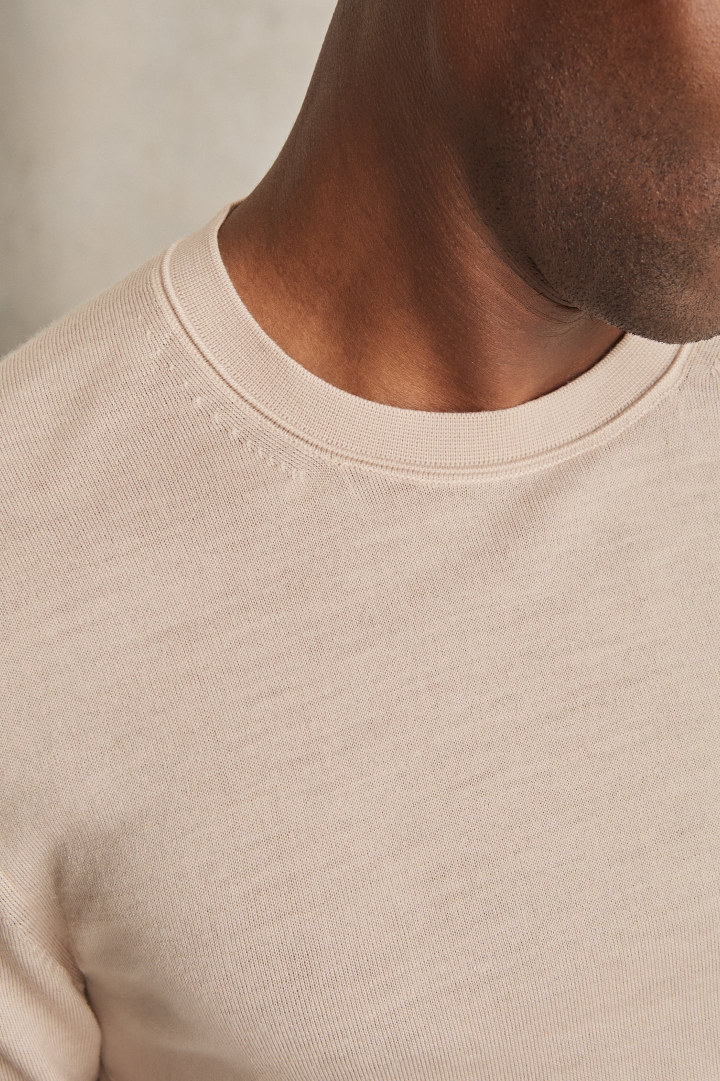 LS CREW MERINO WOOL JUMPER BEIGE 5