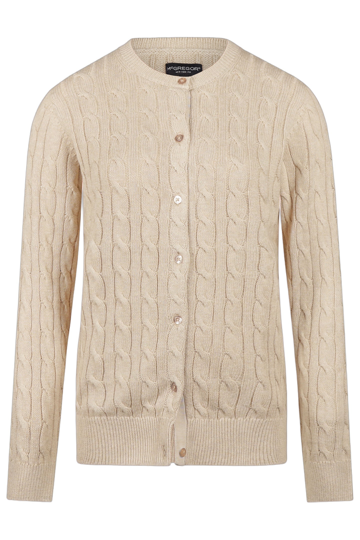 CABLE BUTTON CARDIGAN SAND 3