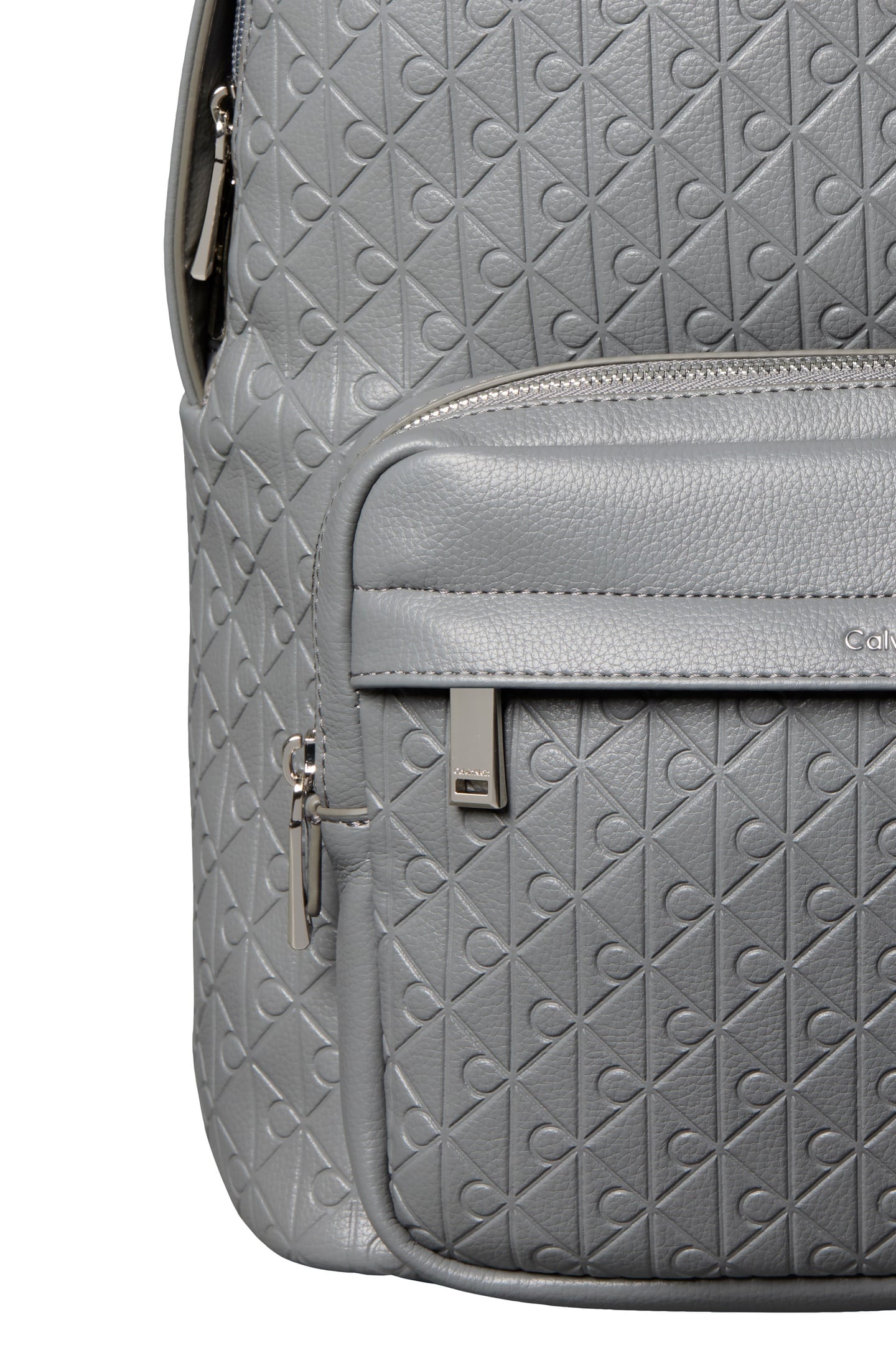 EMBLEM EMBOSS ROUND BACKPACK CHARCOAL GRAY 5