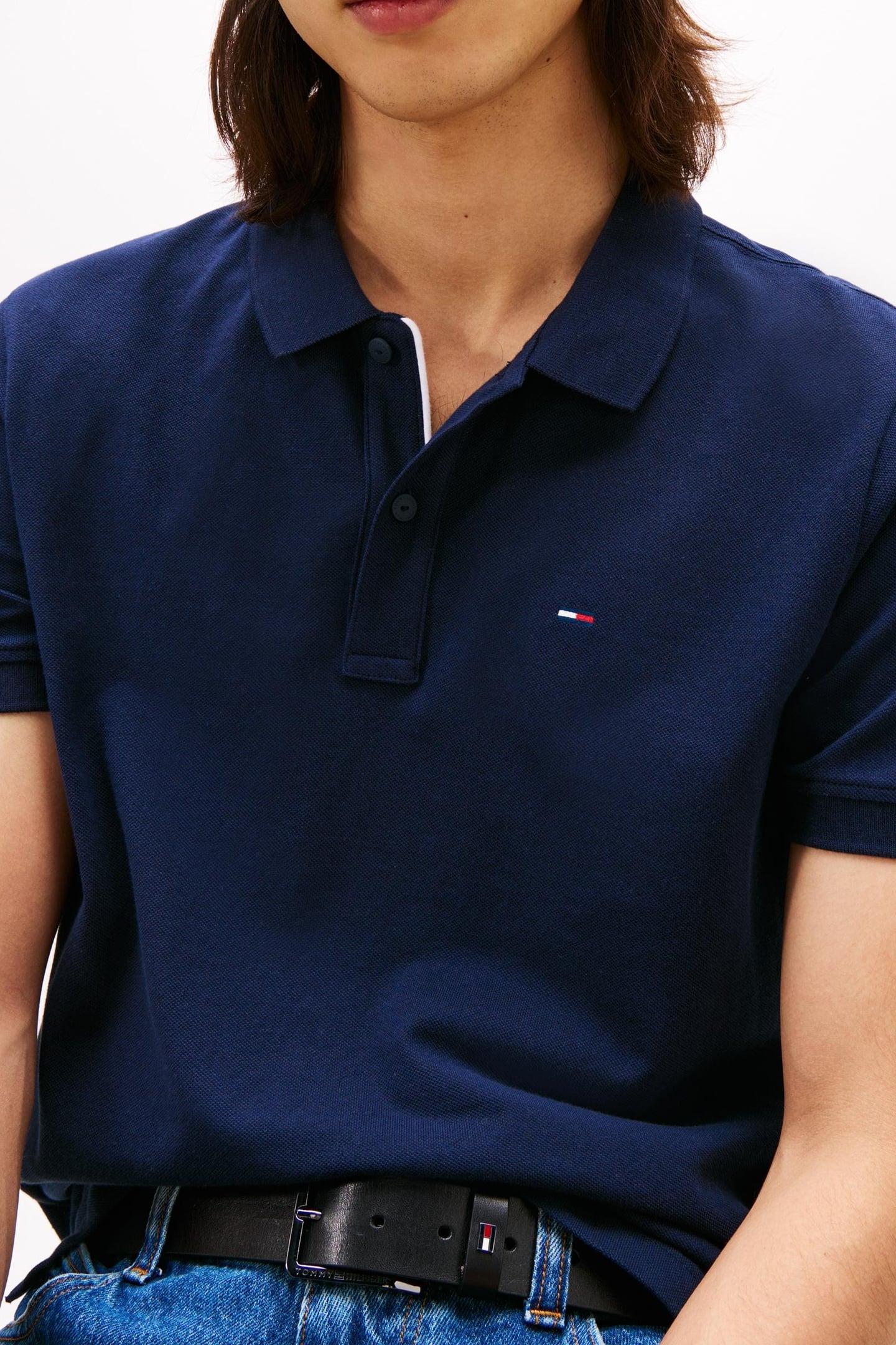 FLAG SLIM FIT PIQUE POLO SHIRT DARK NIGHT NAVY 6