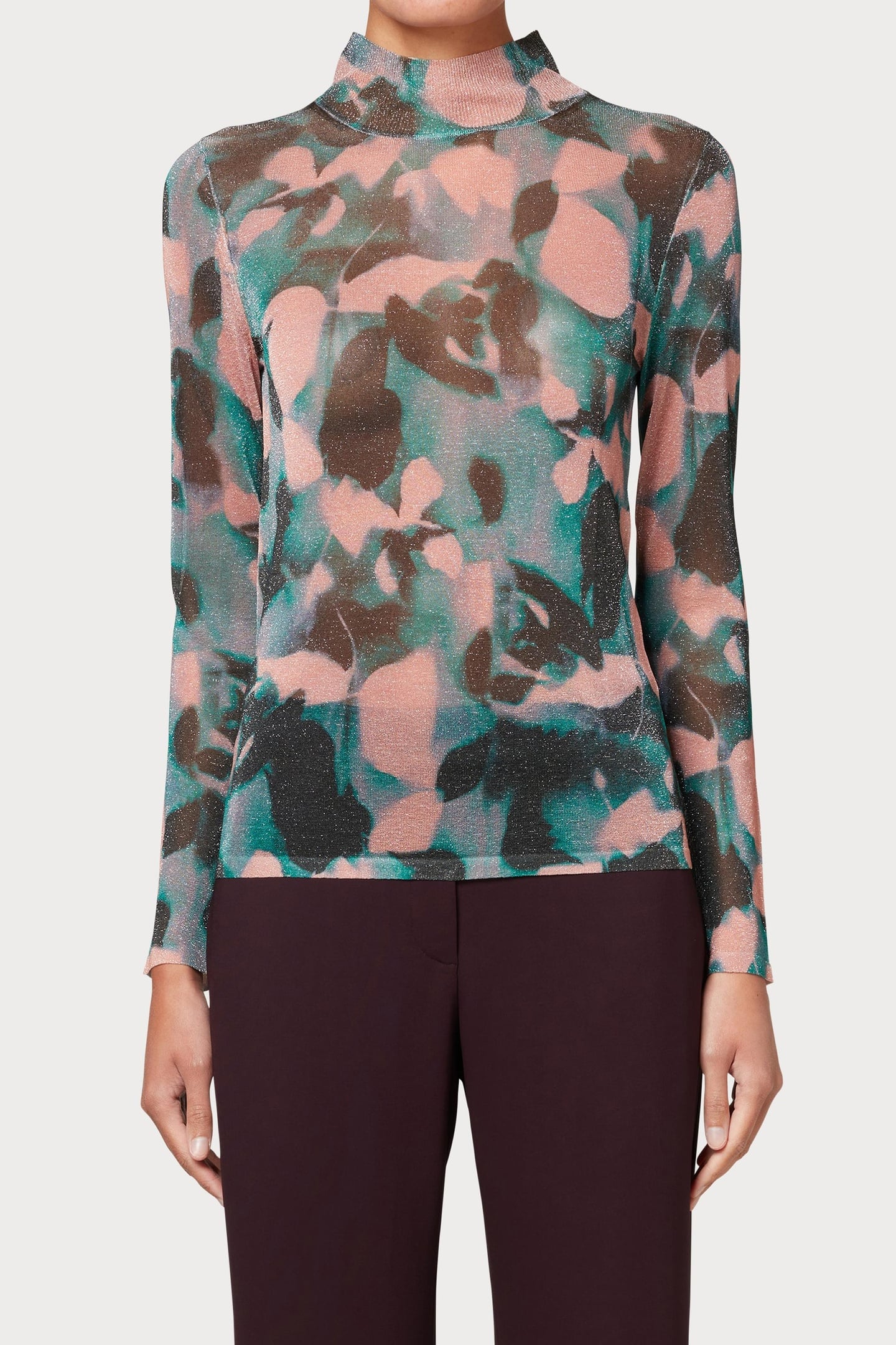 KNITTED SWEATER HIGH NECK PETROL GREEN 3