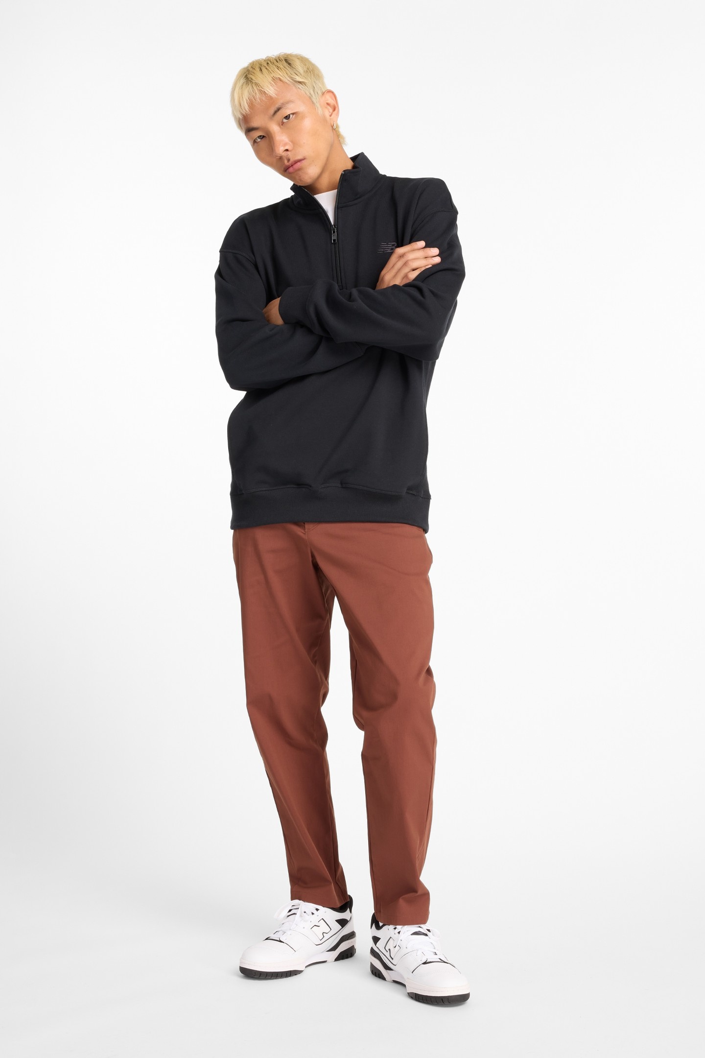 ATHLETICS FLEECE 1/2 ZIP BLACK 9