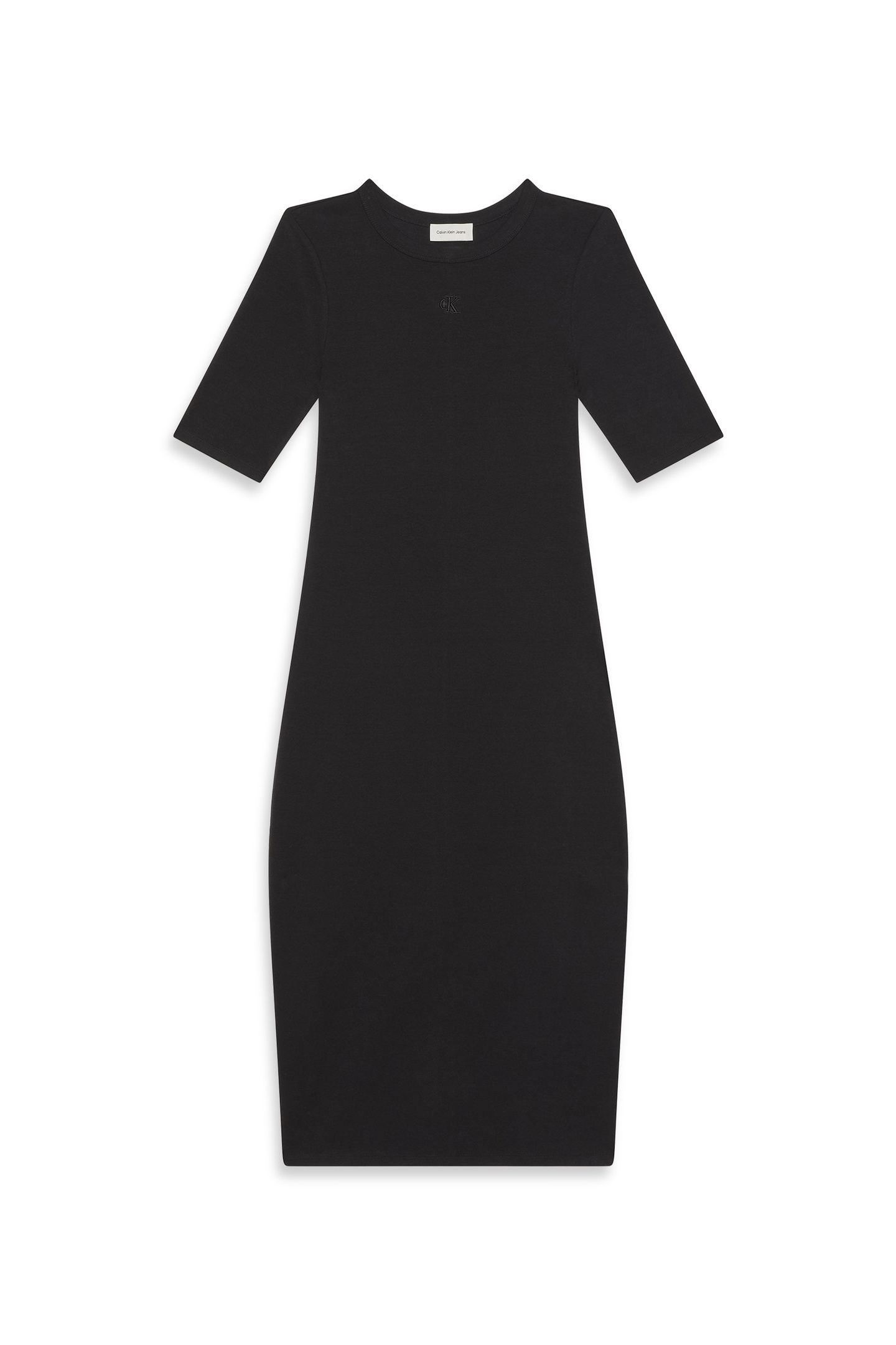 REFINED CONTOUR 1X1 RIB MIDI DRESS BLACK 6