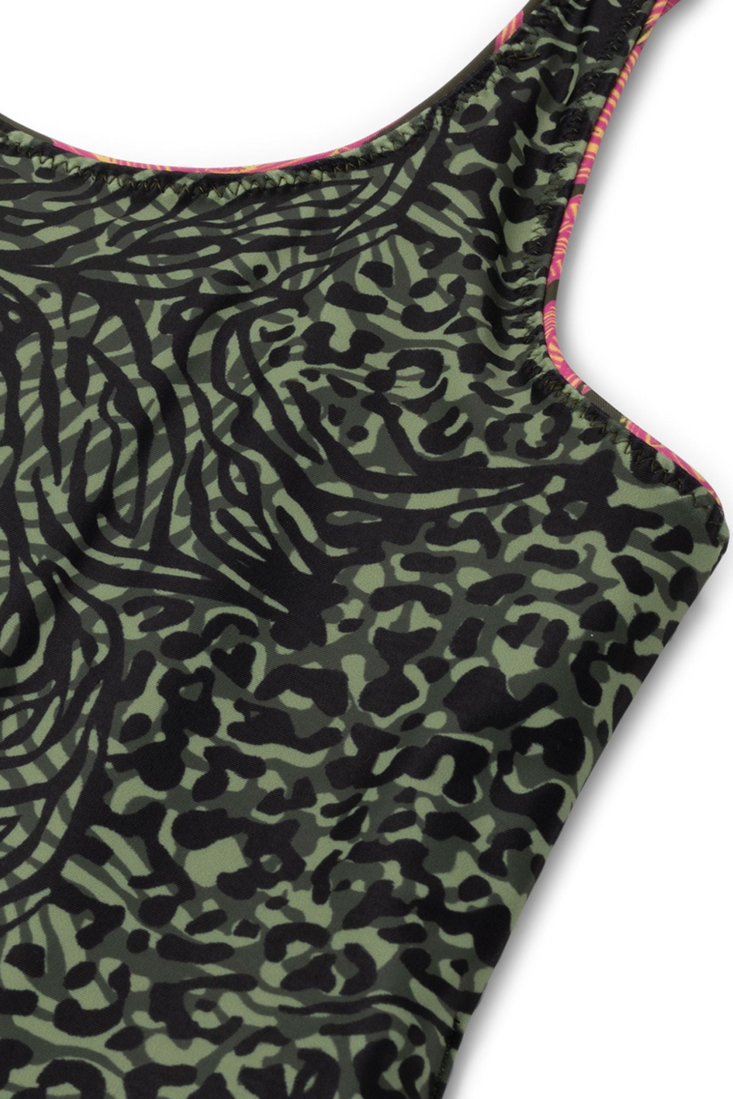 GIRLS RUBIN REVERSIBLE SWIMSUIT FOREST GREEN MIX 5