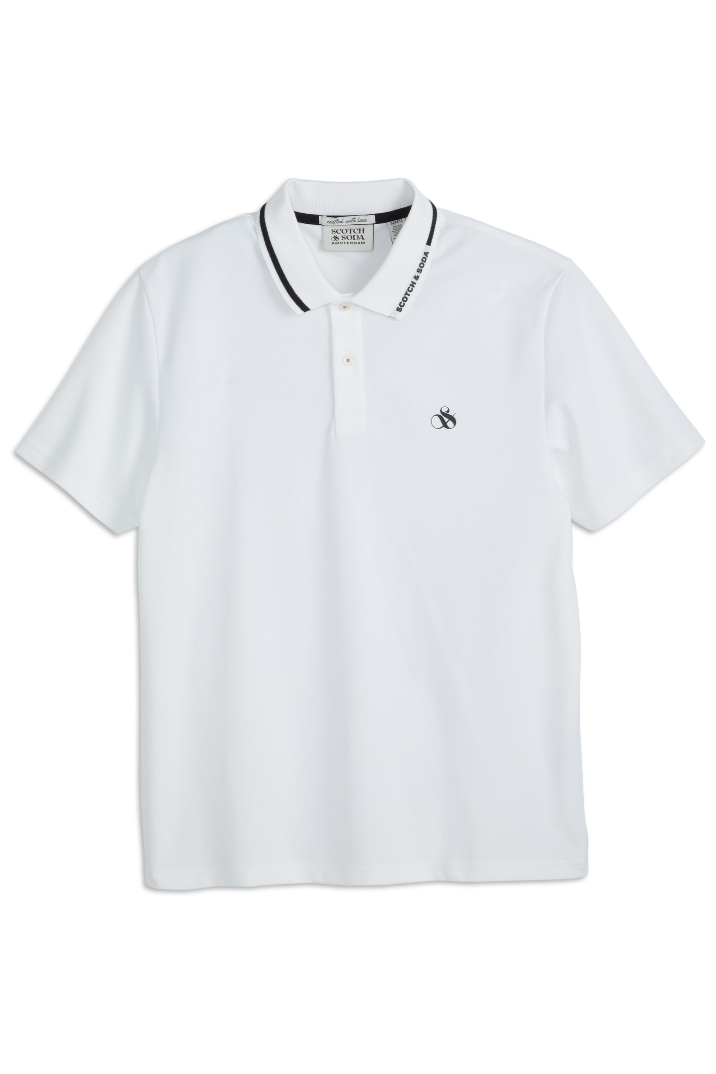 Scotch & Soda Tipped Polo Bright White Maat: L | Poloshirts Outlet | Heren | Wit