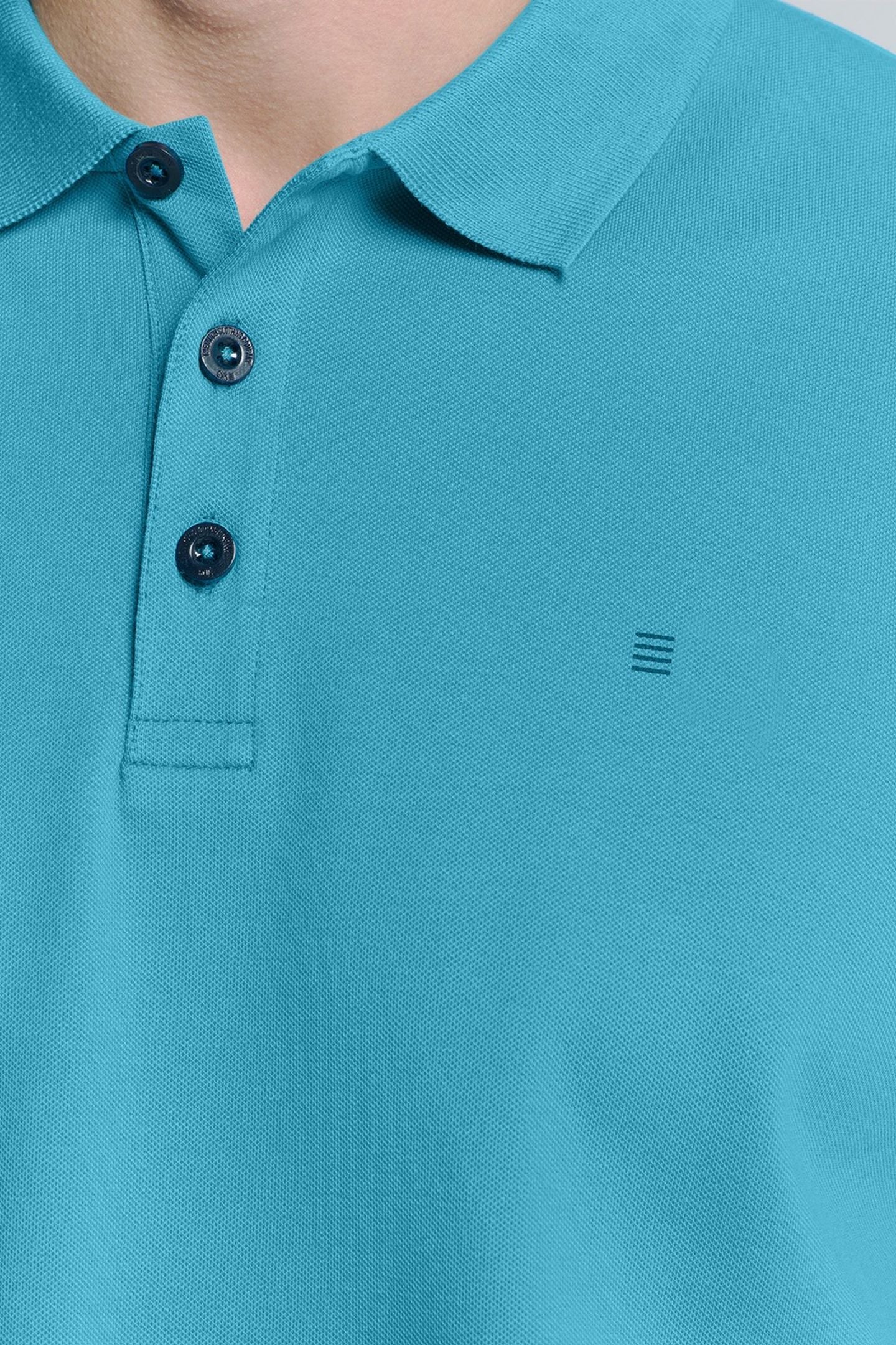 POLO PIQUE SOLID STRETCH SEABLUE 9