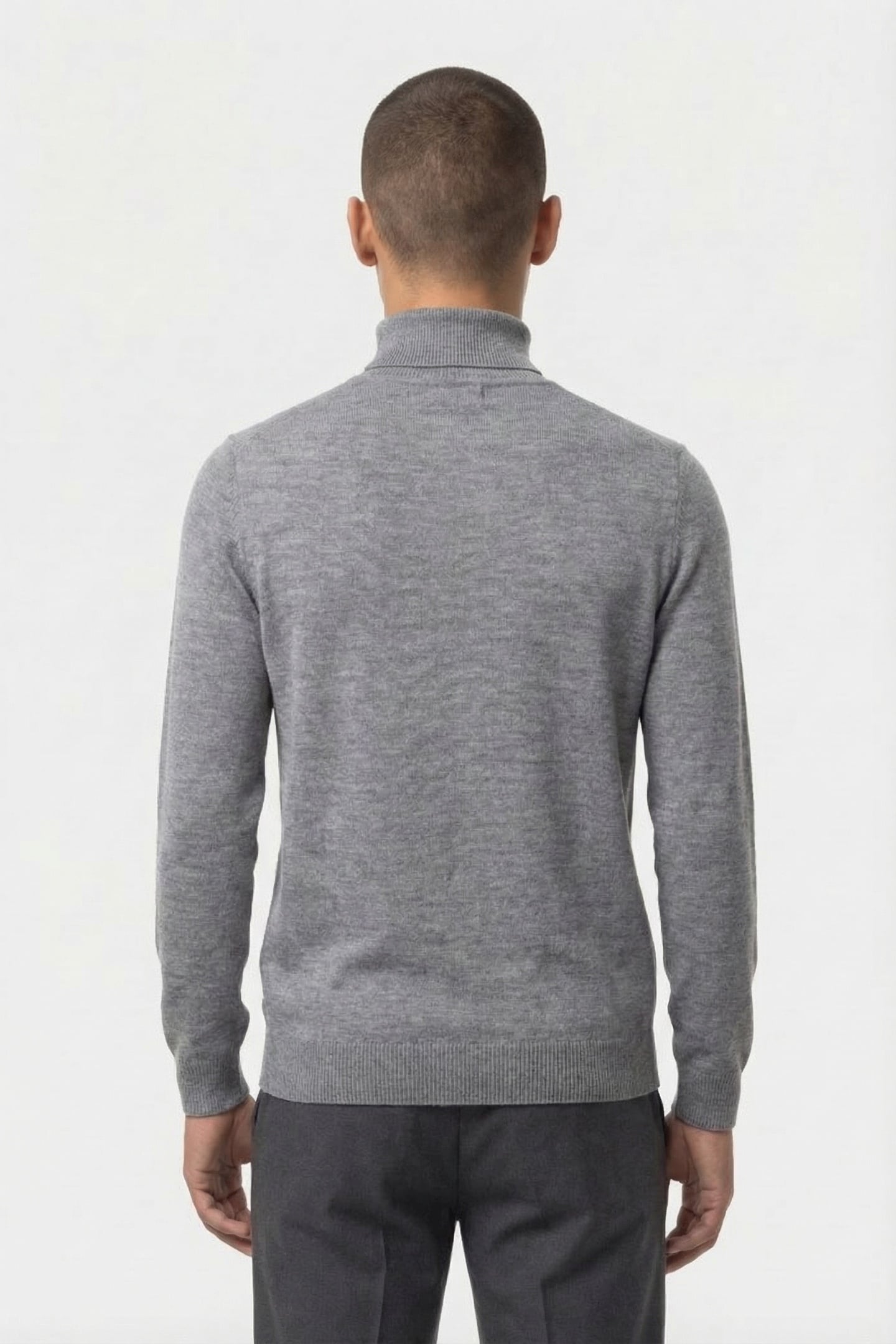 ROLLNECK LONG SLEEVE KNITS GREY HEATHER MELANGE 2