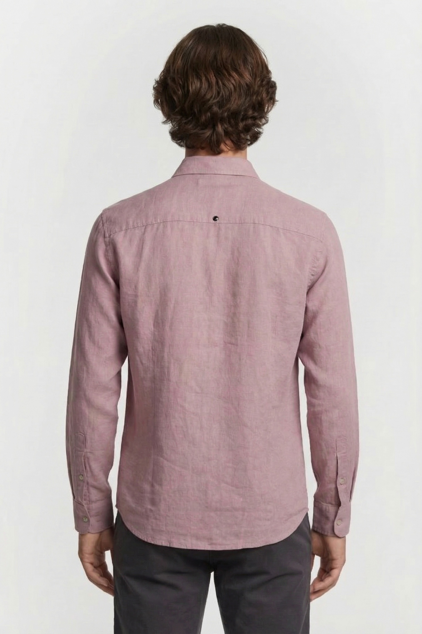SHIRT SOLID WITH LINEN MAUVE 3