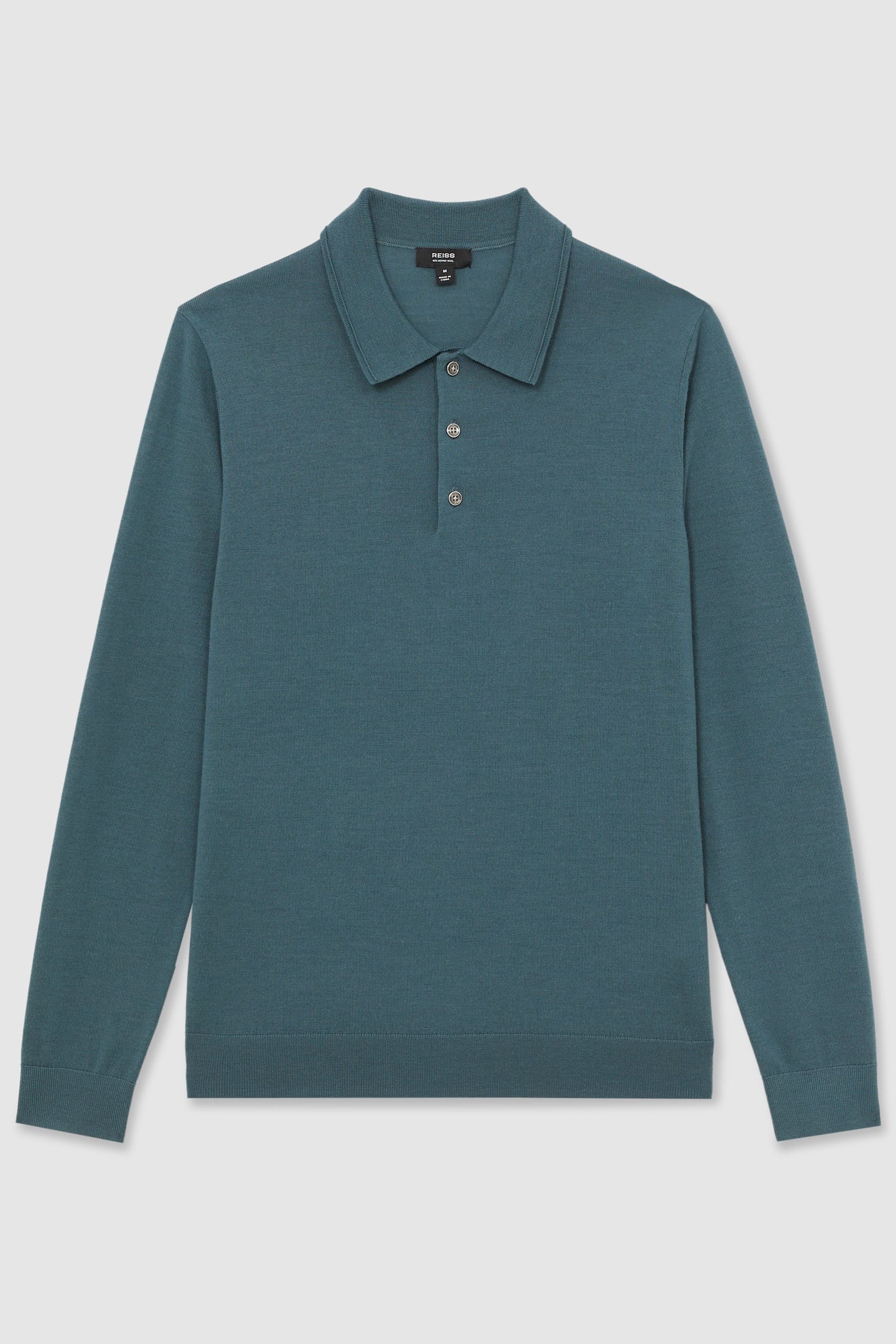 LS HALF BUTTON MERINO WOOL POLO ORION BLUE 3