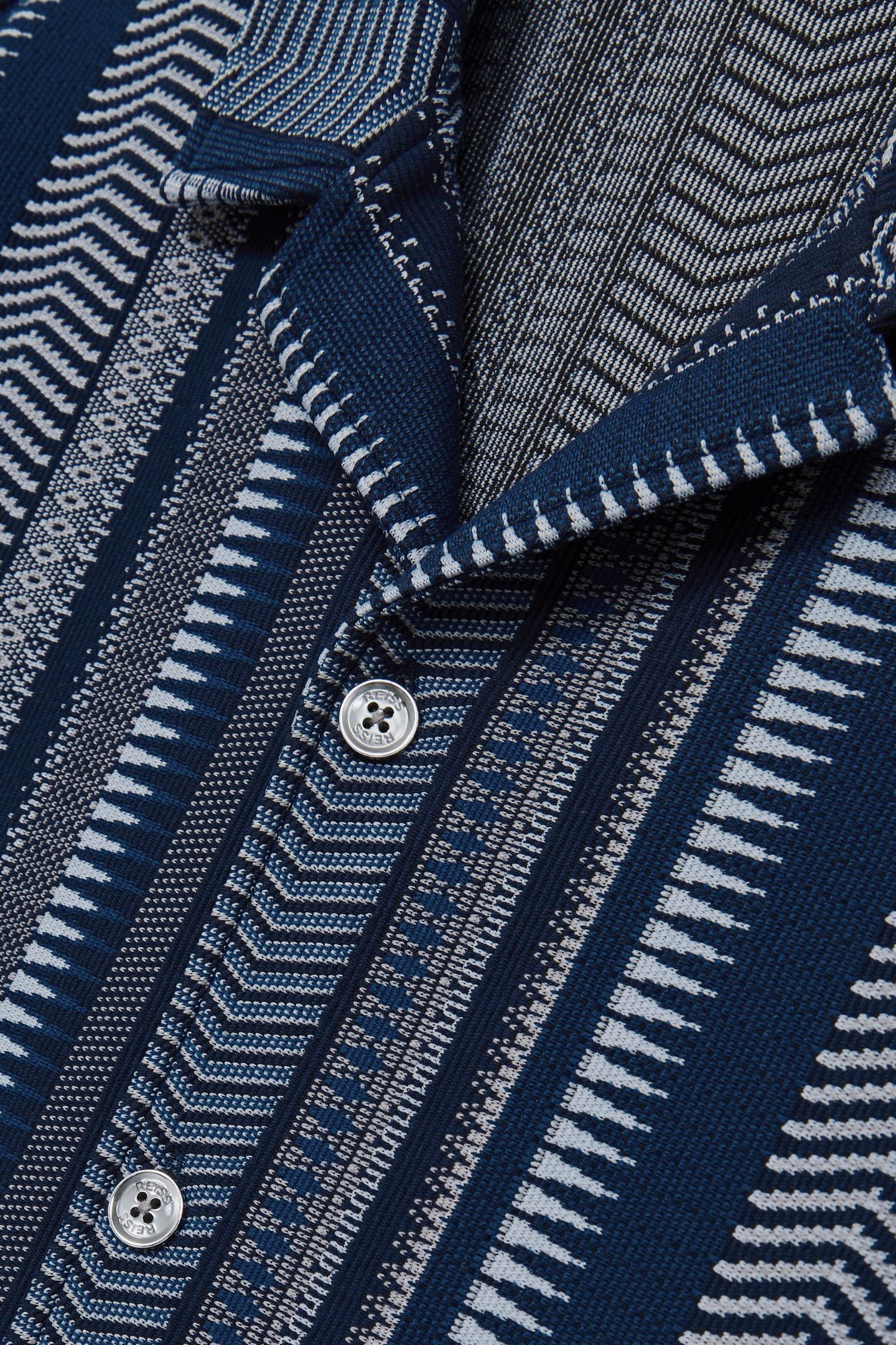 SS AZTEC STRIPE CUBAN SHIRT NAVY 7