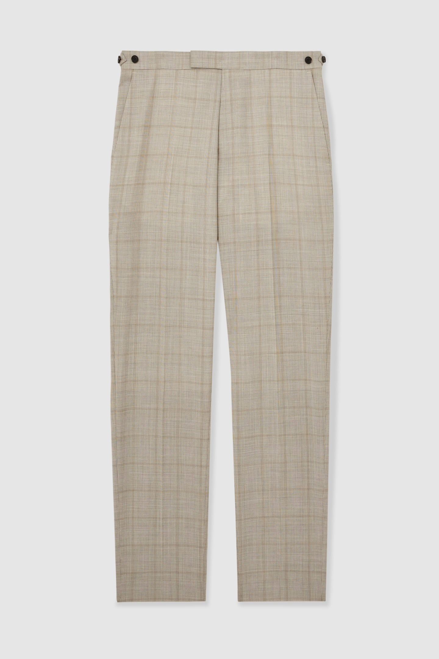 PRINCE OF WALES CHECK MIXER TROUSER OATMEAL BROWN 4