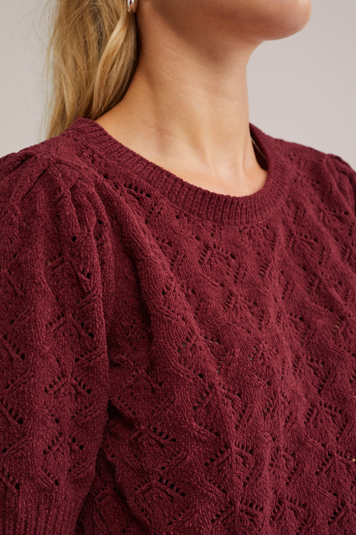 KNITTED PULLOVER BURGUNDY RED 5