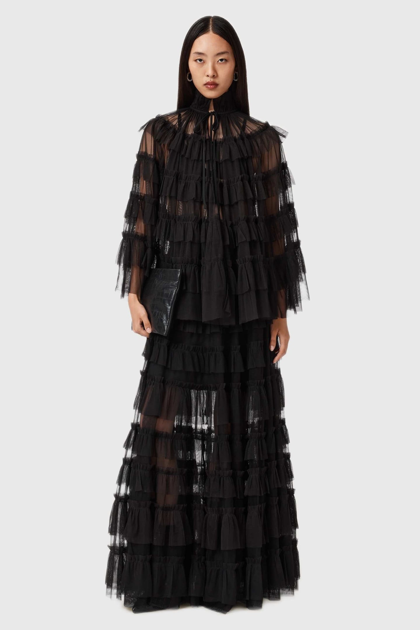 AUDE RUFFLE CAPE BLACK 3