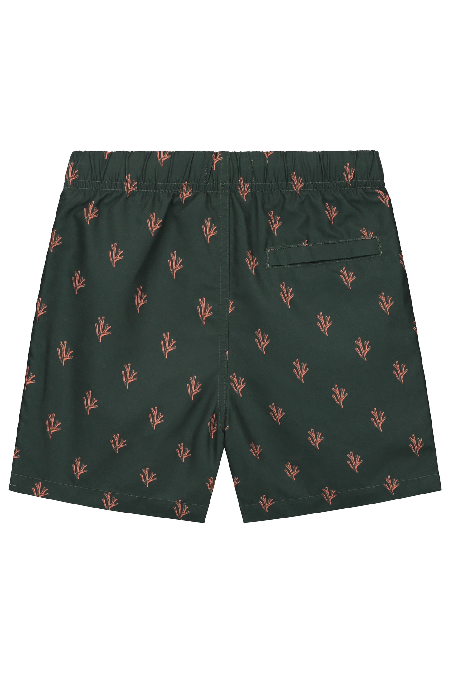 BOYS MILO SWIM SHORTS 4 INCH SKETCHED CORAL GREEN ORANGE SKE 3