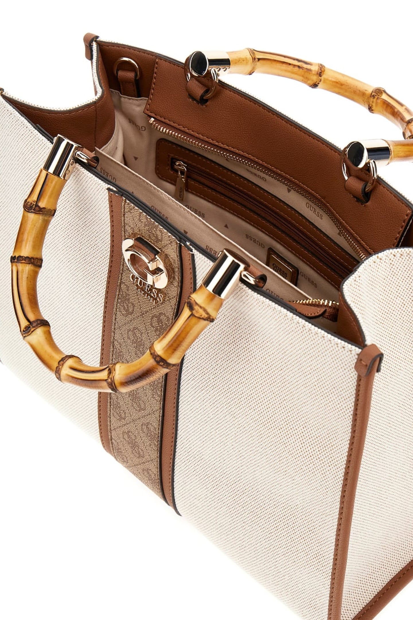 CANVAS II SMALL TOTE NATURAL/LATTE LOGO 2