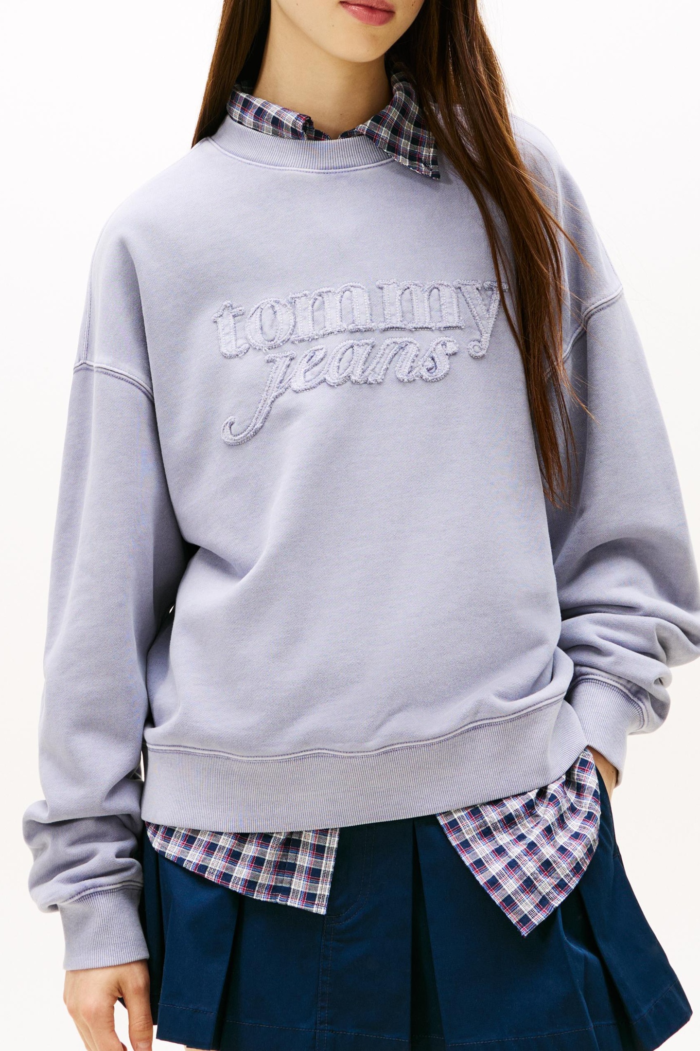 LOGO APPLIQUÉ WASHED BOXY SWEATSHIRT PERIWINKLE DUSK 3