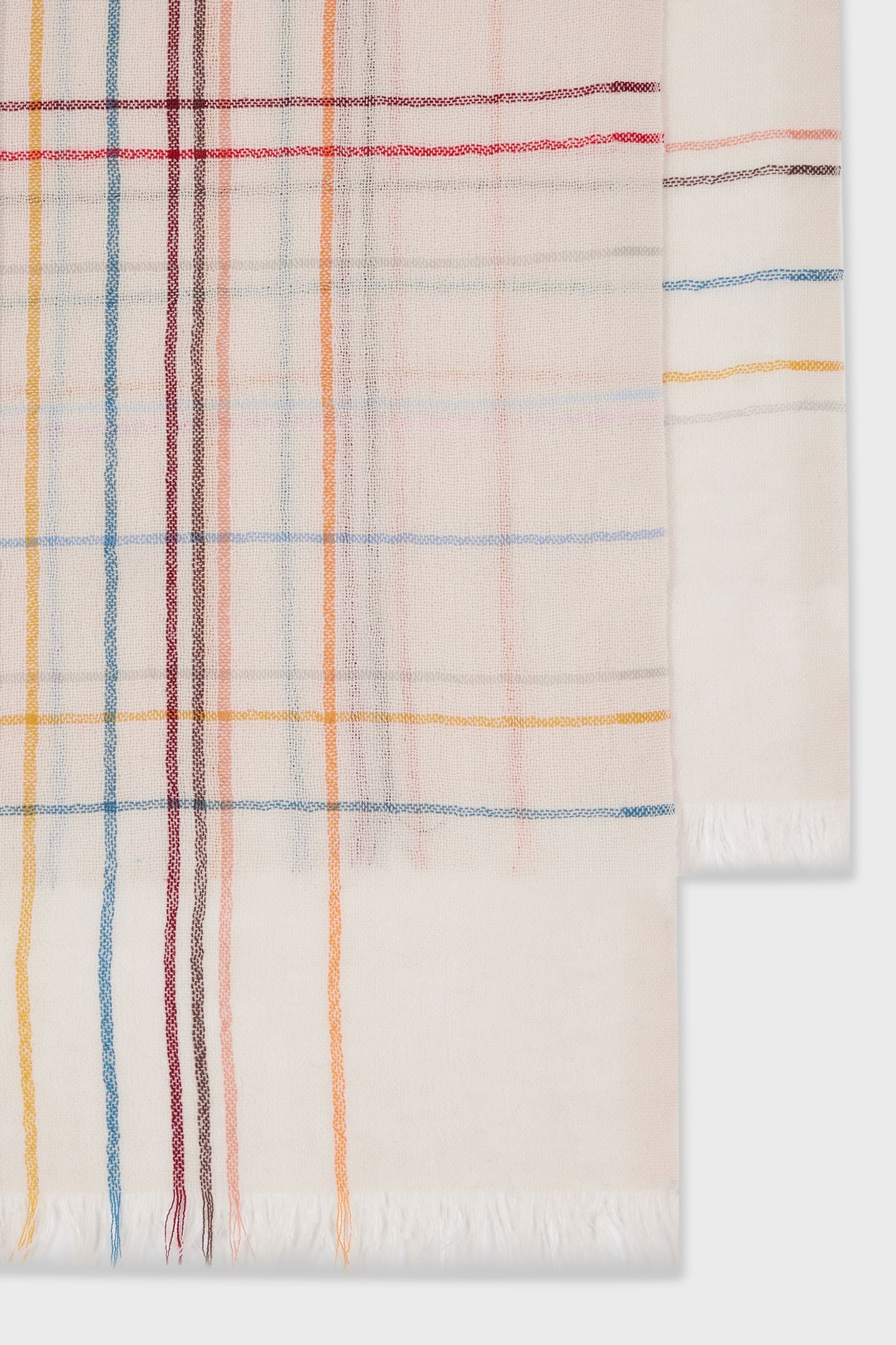 WOSCARF BRKN SIG CHCK OFF WHITE 6