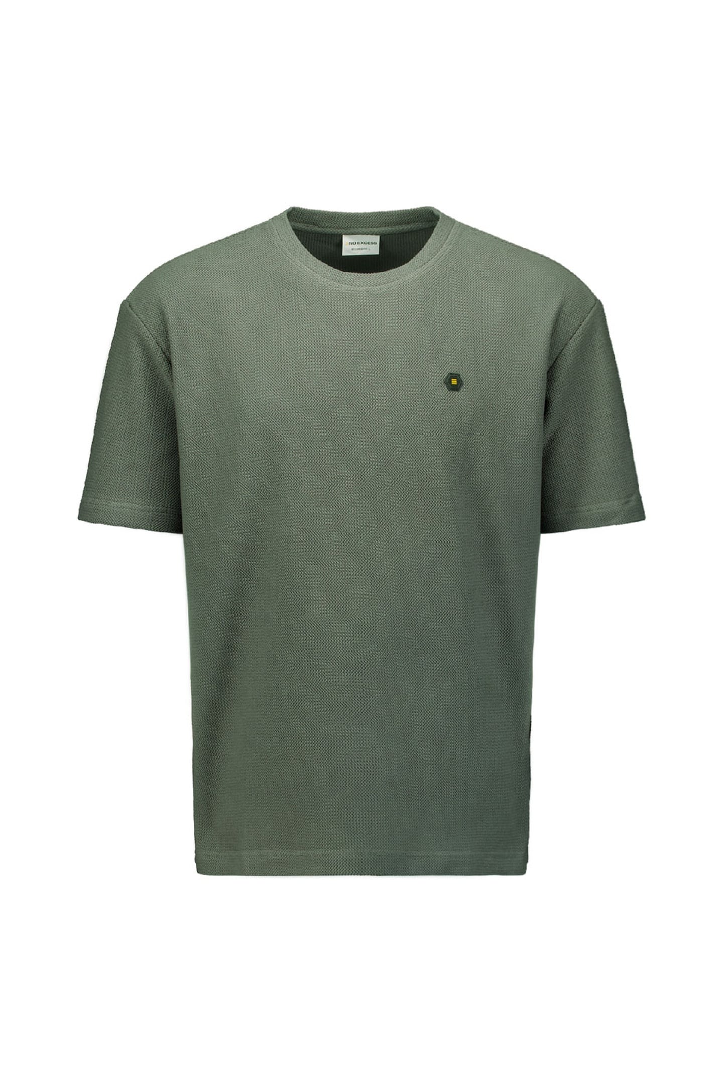 T-SHIRT CREWNECK SOLID RELIEF JACQUARD DARK STEEL 5