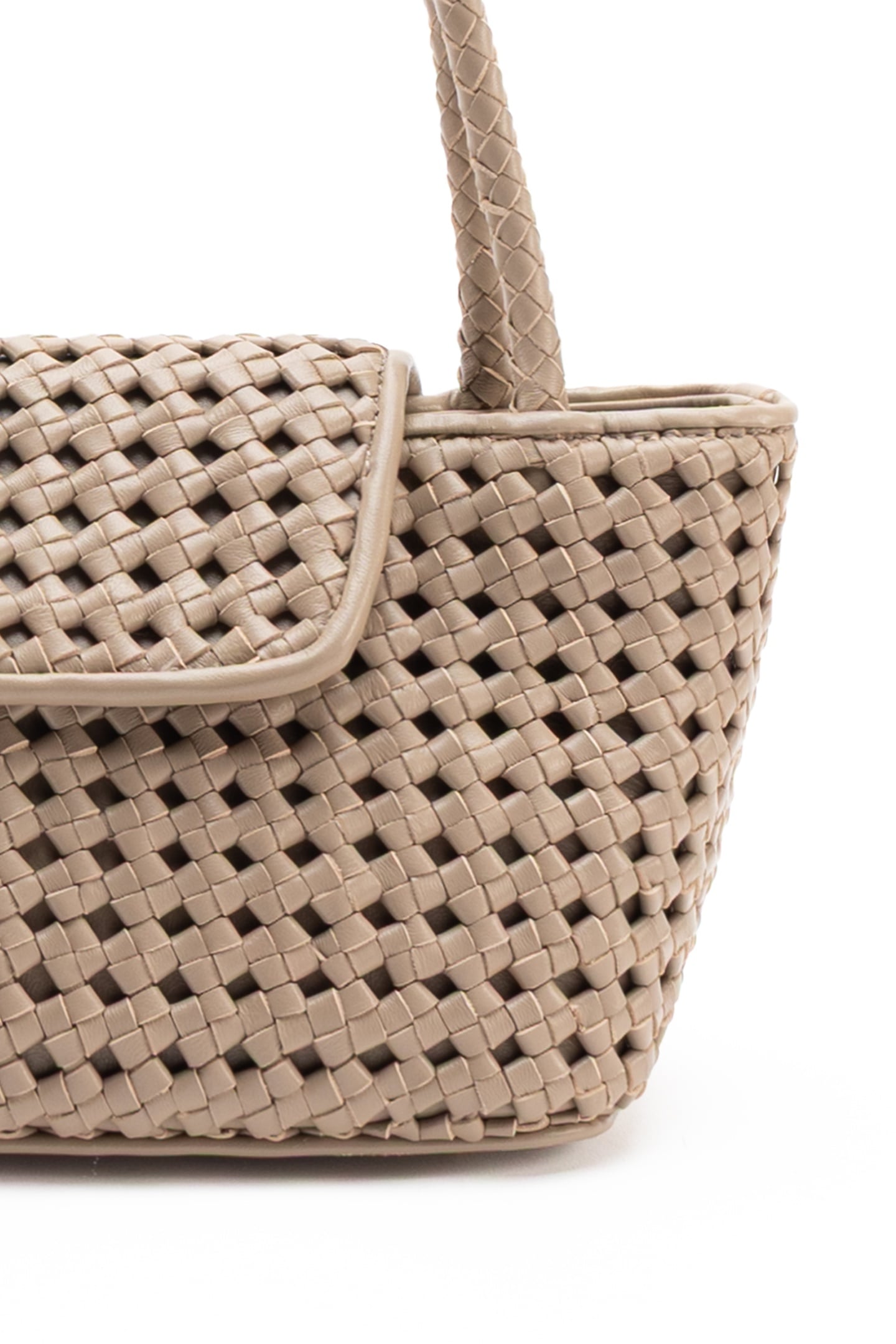 COURRIER TOTE WOVEN LEATHER TAUPE 4