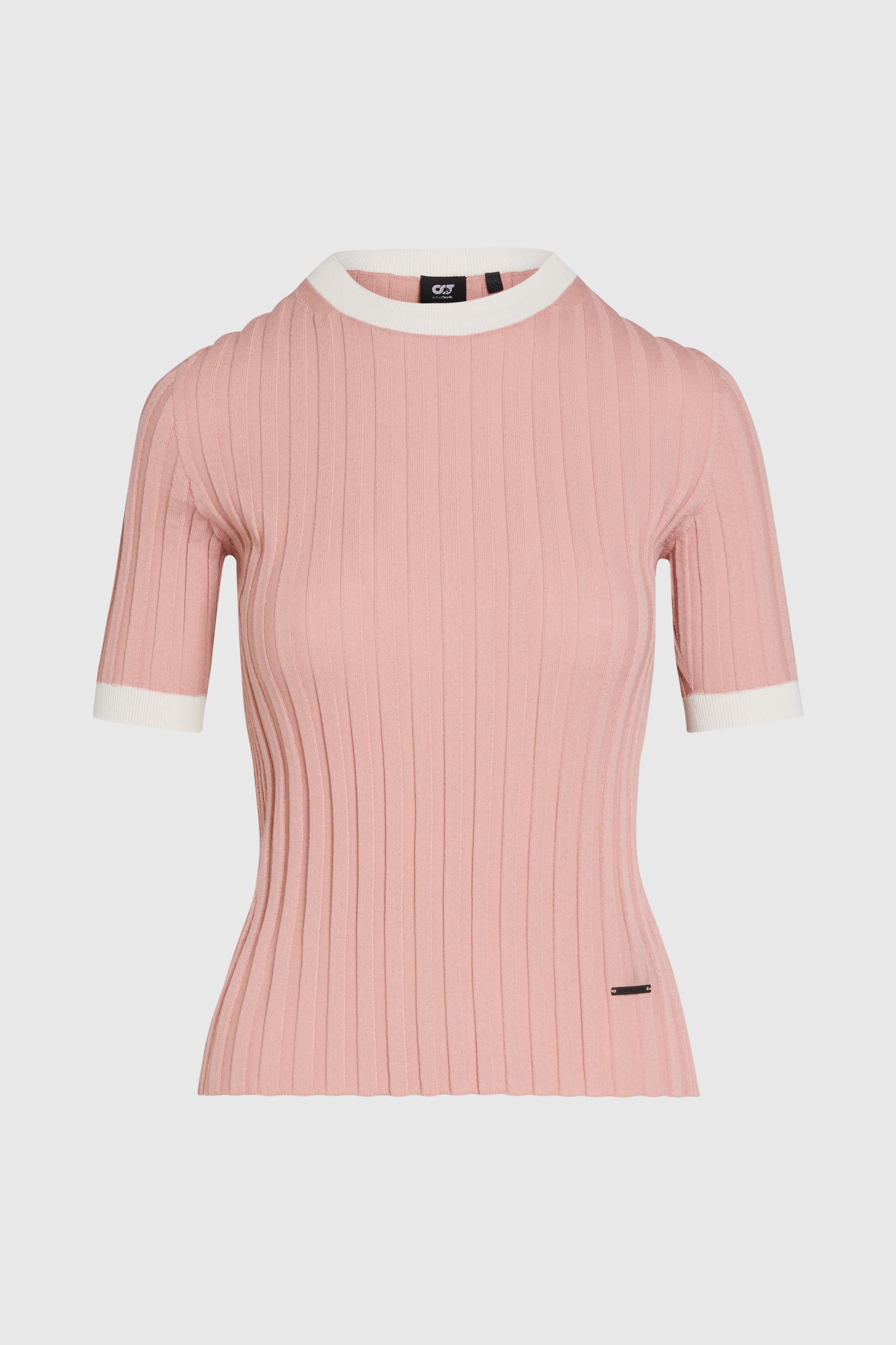 FONELE V1.Y9.01 FLAT-KNIT-SHIRT PINK MIST/CHALK 3
