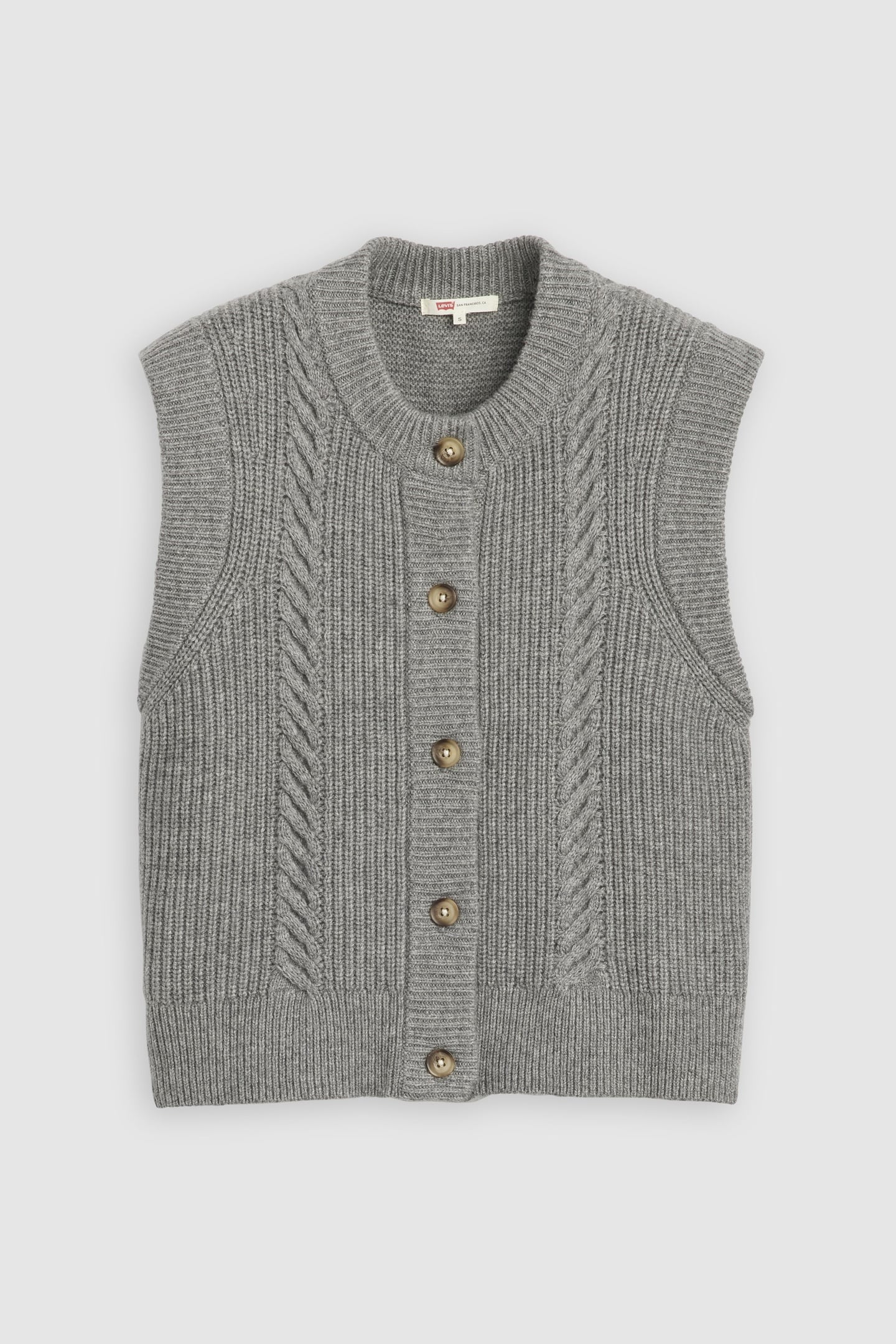 INES CABLE SWEATER VEST GREY 4