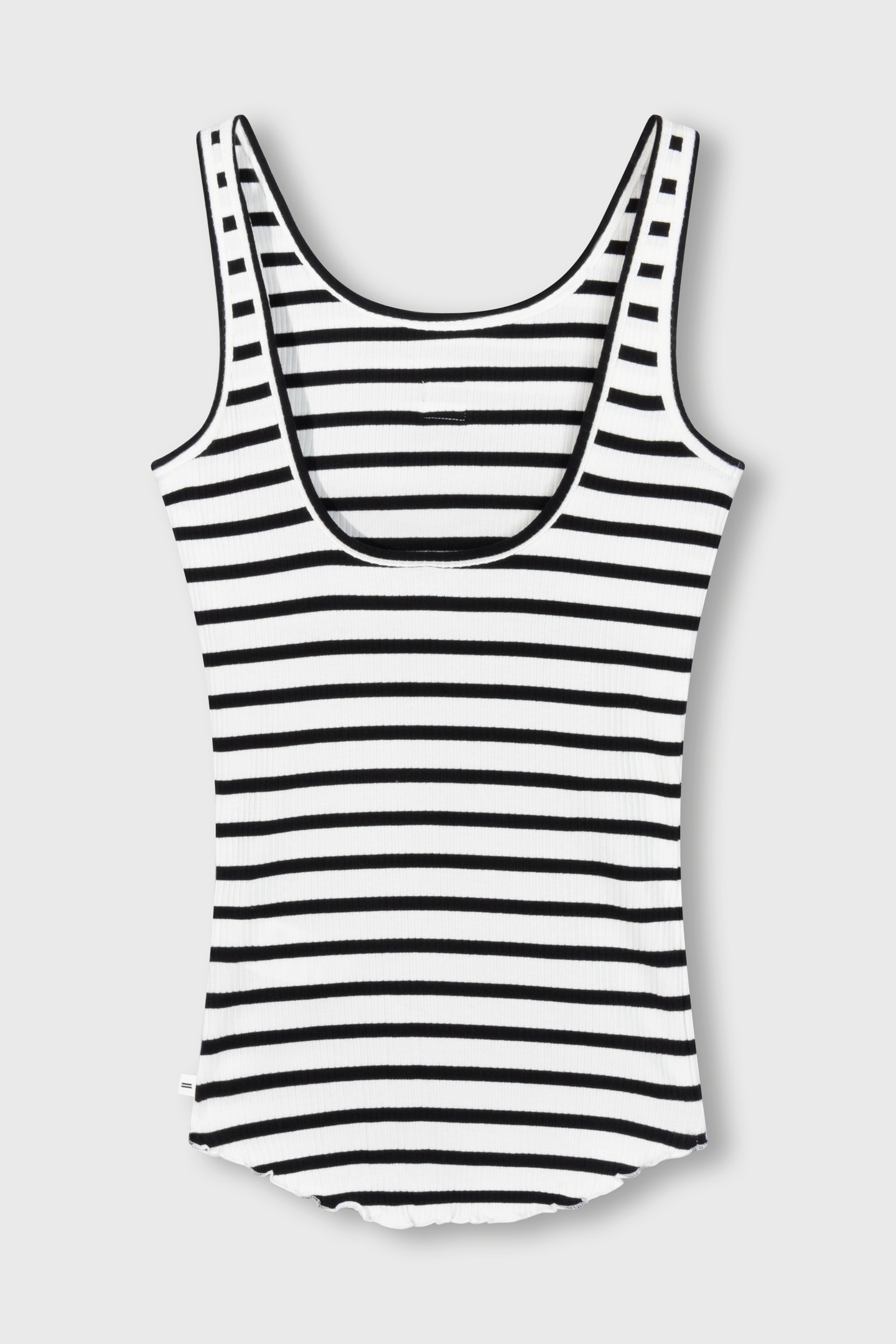 10DAYS Ballet Top Back Scoop Stripes Ecru/black Maat: L | Mouwloze Tops Outlet | Dames | Zwart