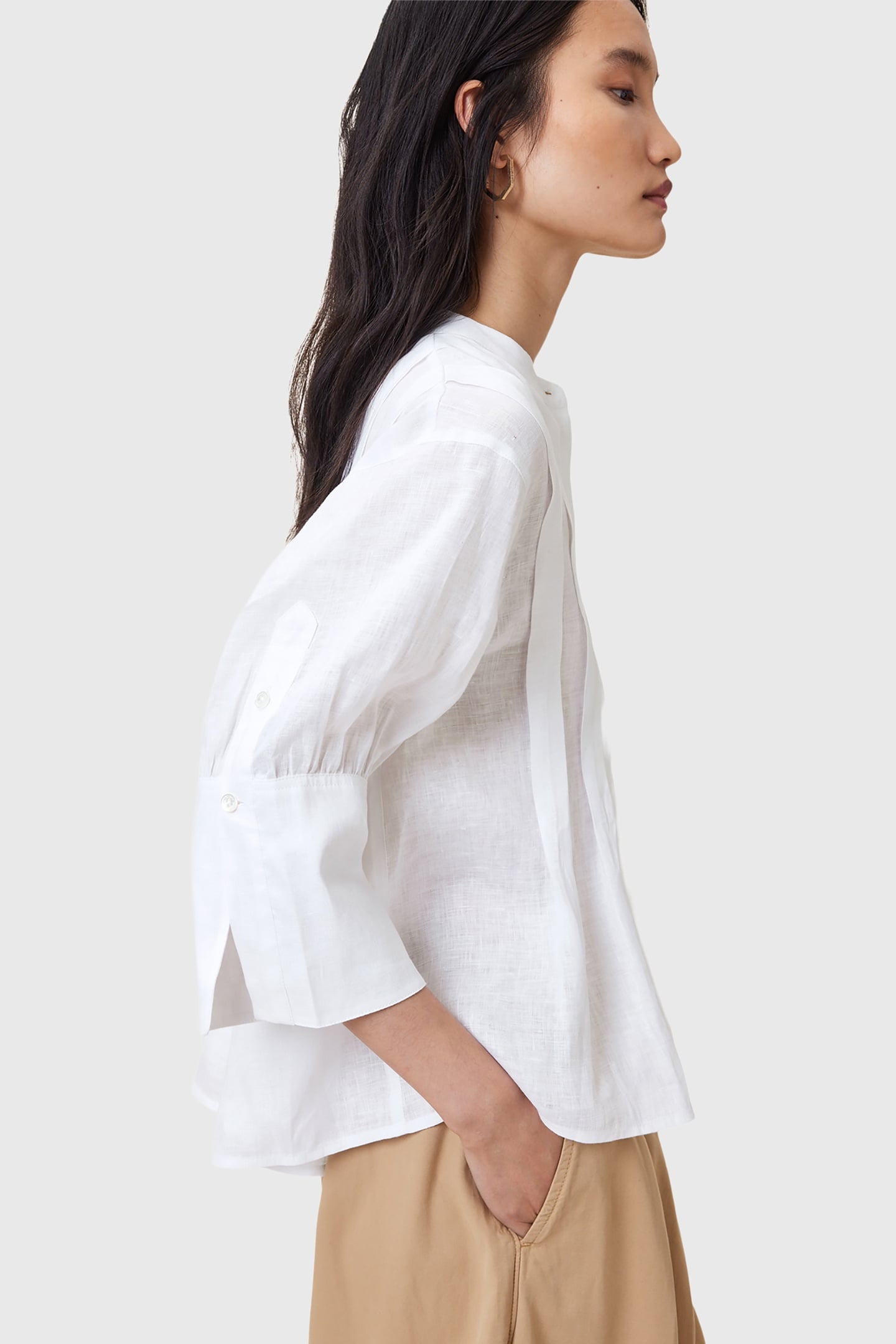 INARA LINEN SHIRT CHALK WHITE 5