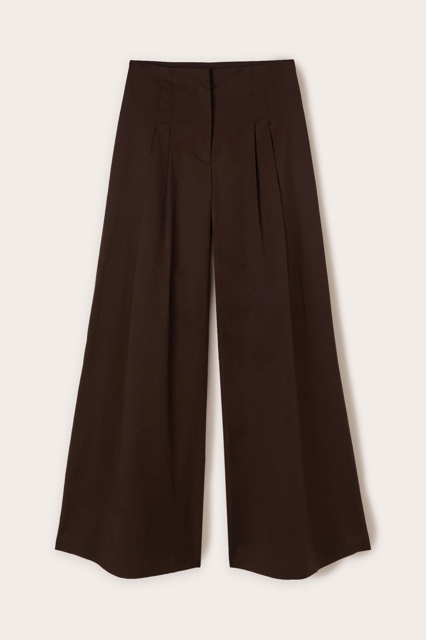 COTTON PALAZZO TROUSERS BROWN 5