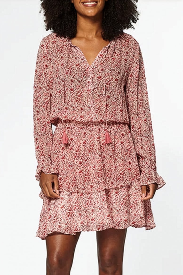 GABY DRESS LONGSLEEVE RED TREE 2