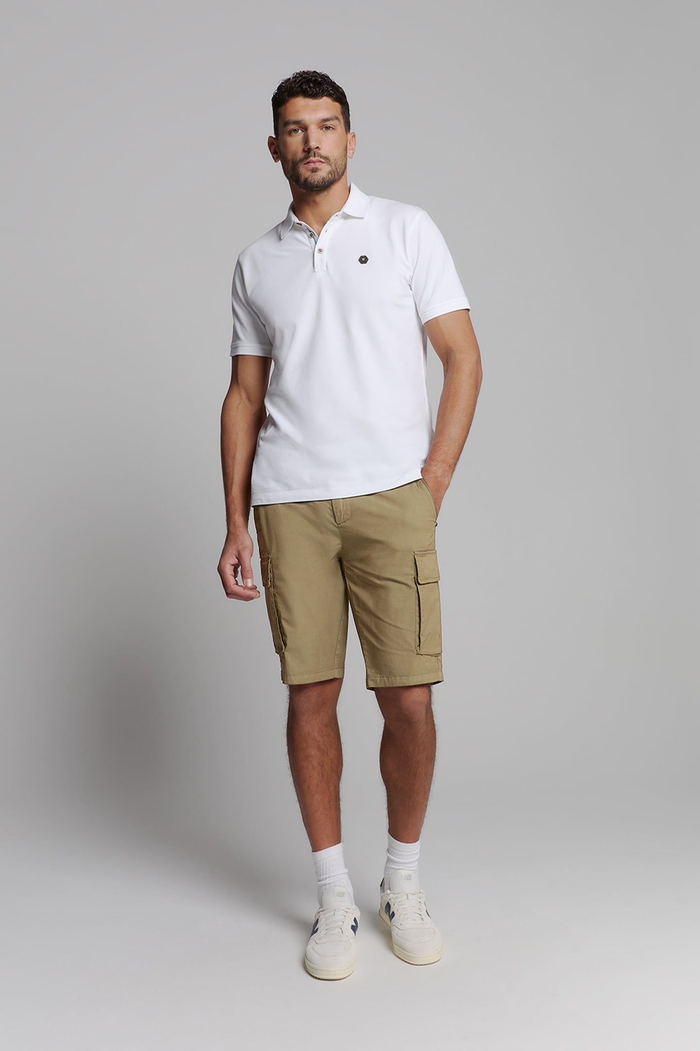 SHORT STRETCH CARGO GARMENT DYED KHAKI 1