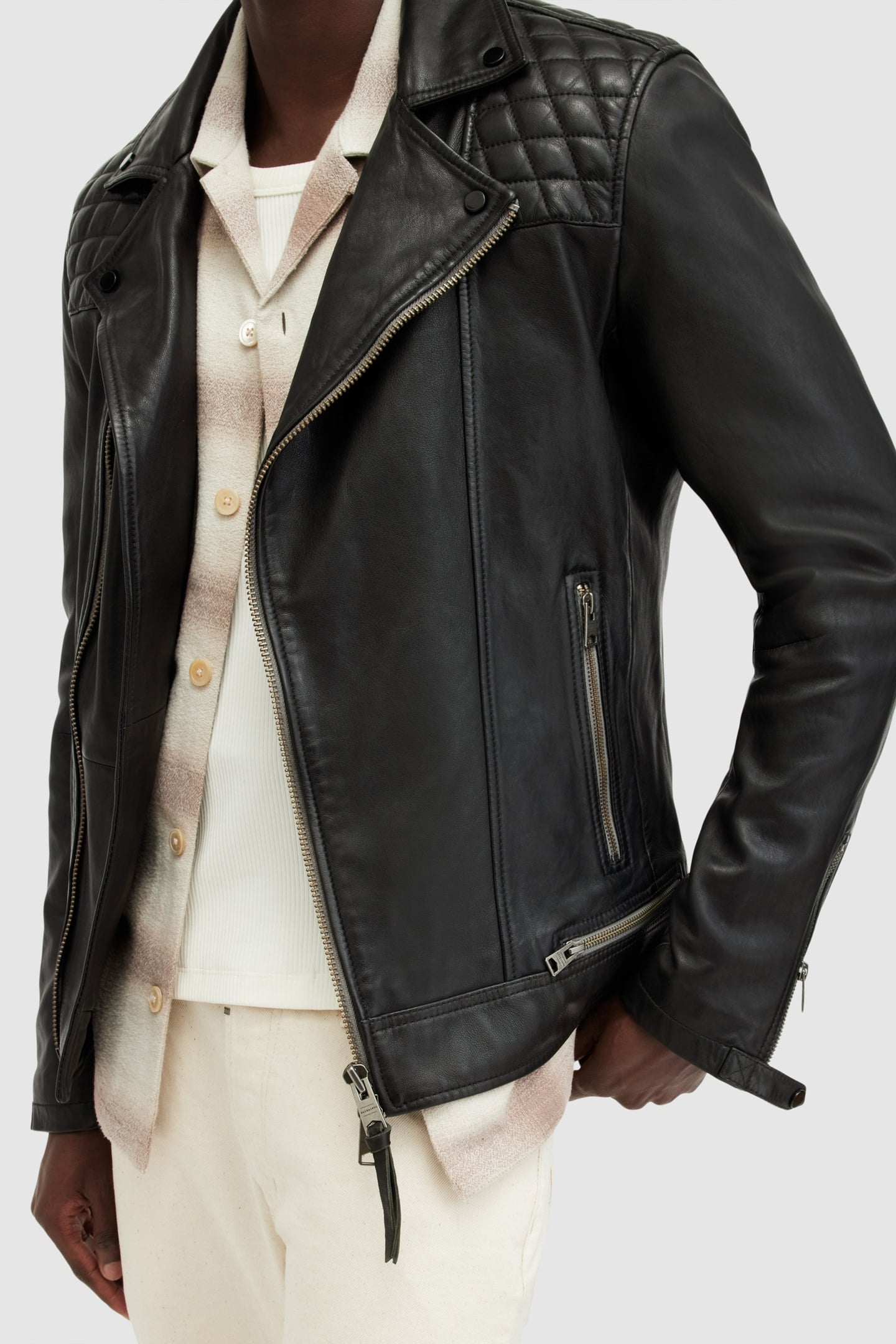 CONROY LTHR BIKER INK NAVY 9