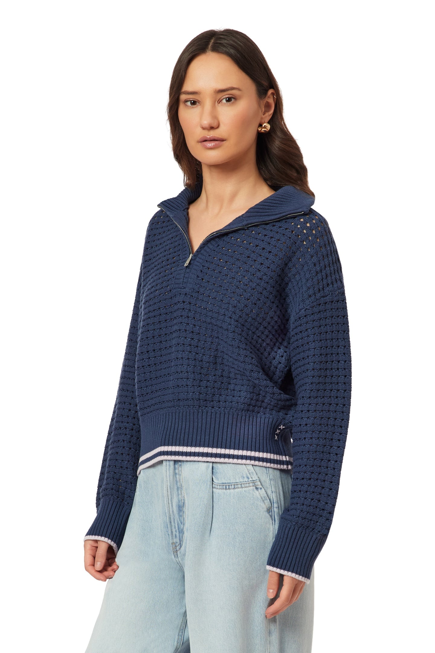 ZIP POINTELLE PULLOVER BIG DIPPER 2