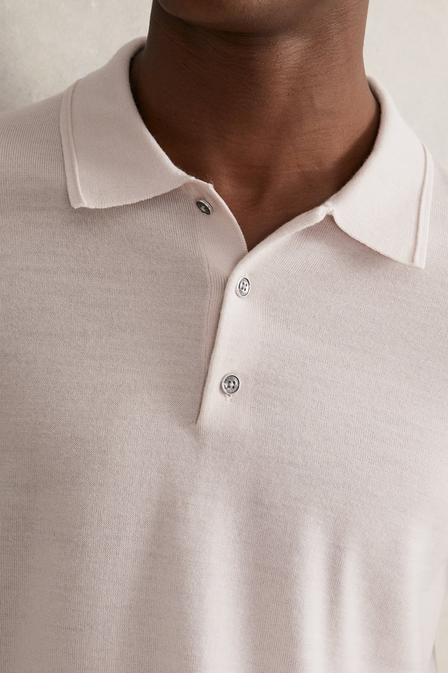 LS HALF BUTTON MERINO WOOL POLO BEIGE 3