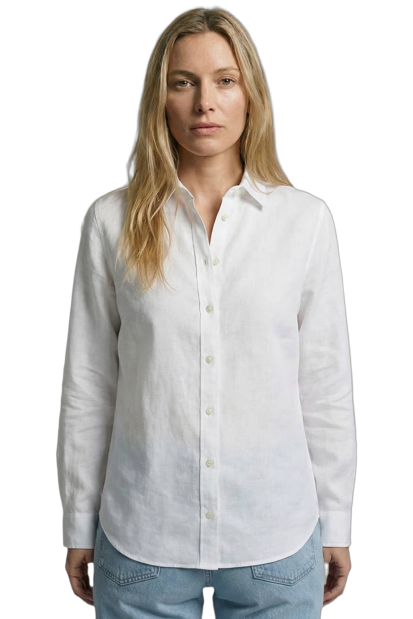 SOLID LINEN BLEND SHIRT WHITE 1