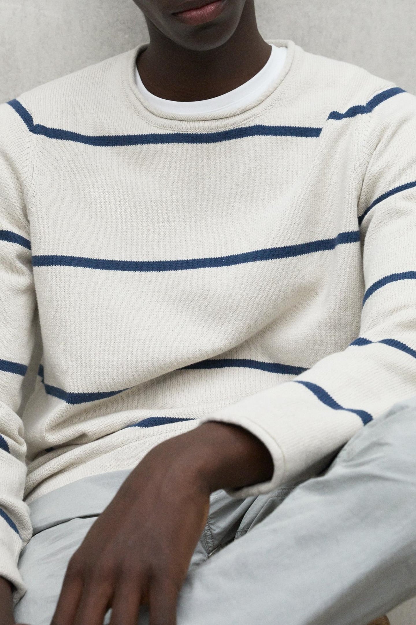 BARCOALF KNIT ECRU/BLUE STRIPES 2