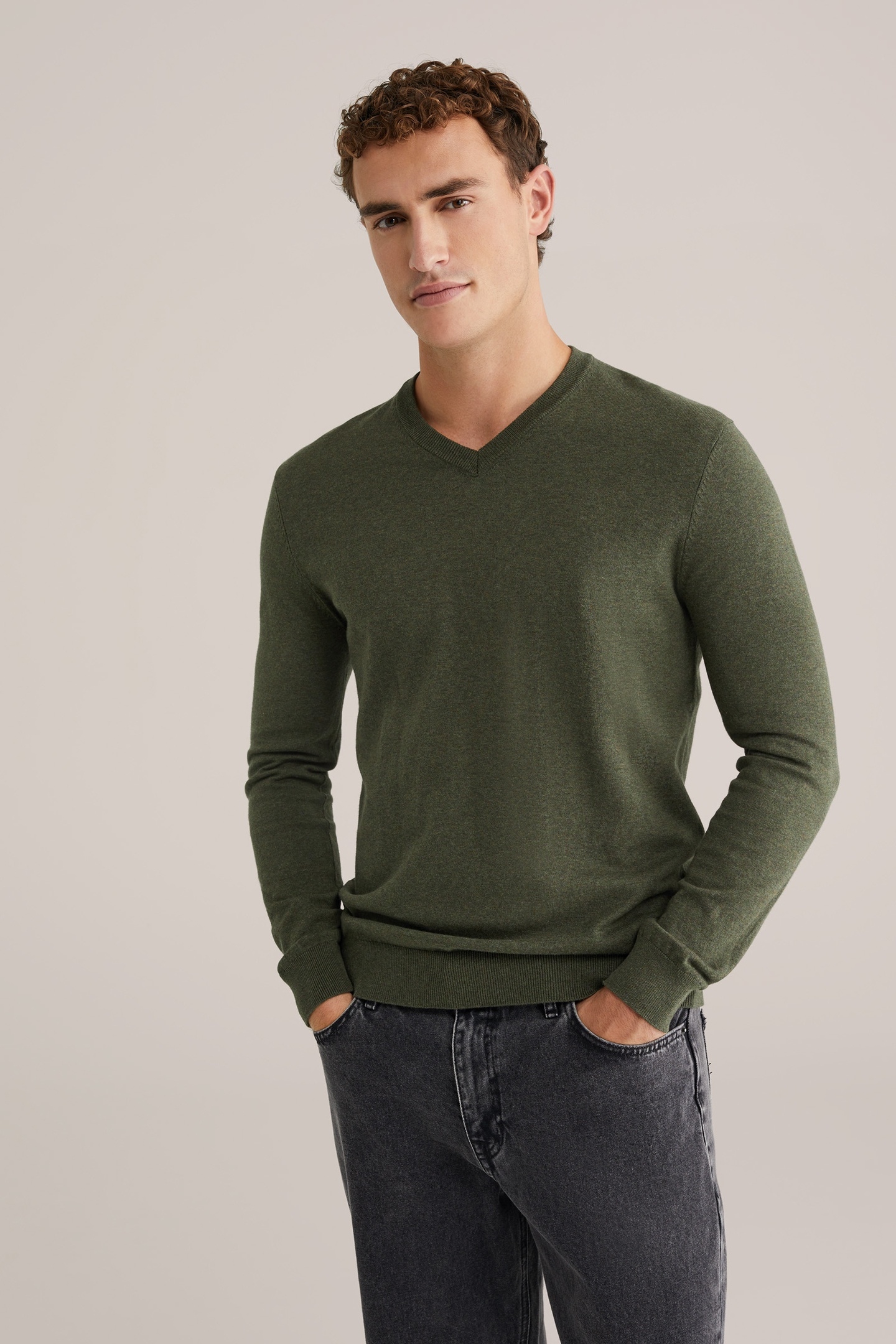 We Fashion Pullover Army Green Maat: XS | Sweaters Outlet | Heren | Groen
