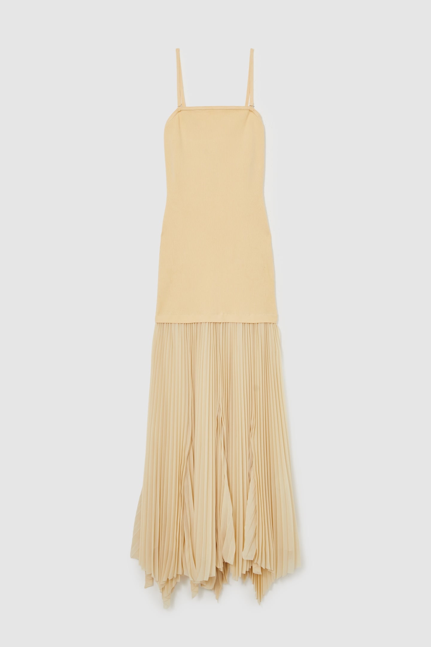 KNIT WOVEN MIDI DRESS YELLOW 4