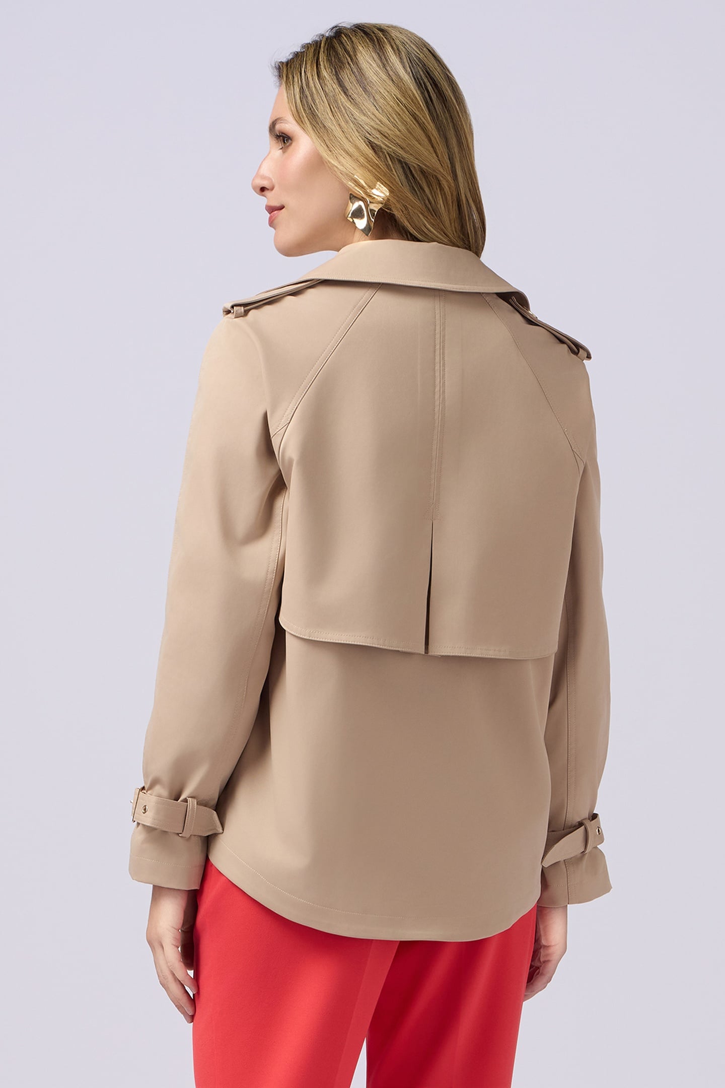 SHORT DOUBLE-BREASTED TRENCH COAT BEIGE 3