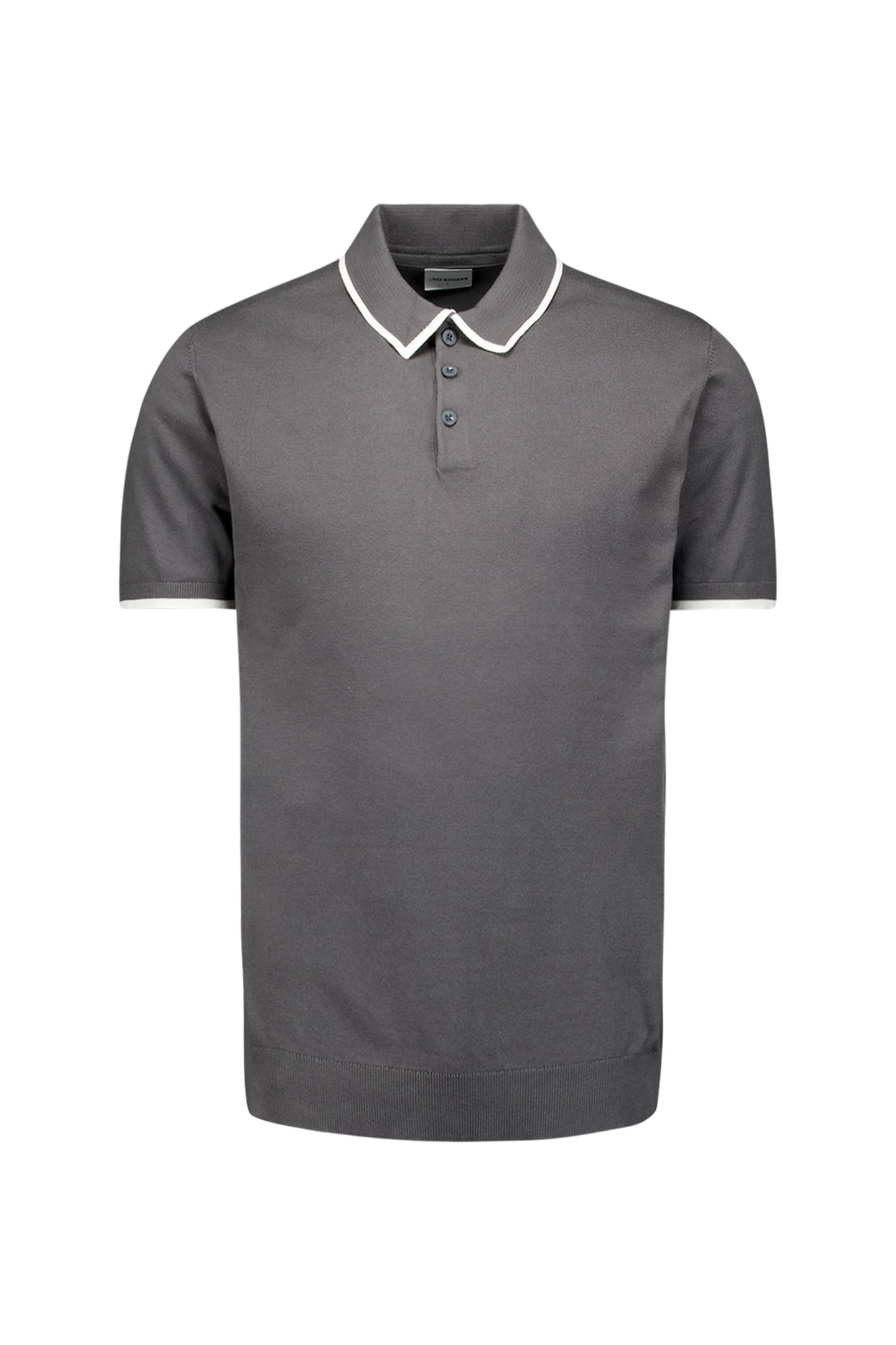 PULLOVER SHORT SLEEVE POLO BUTTON SOLID DARK STEEL 4