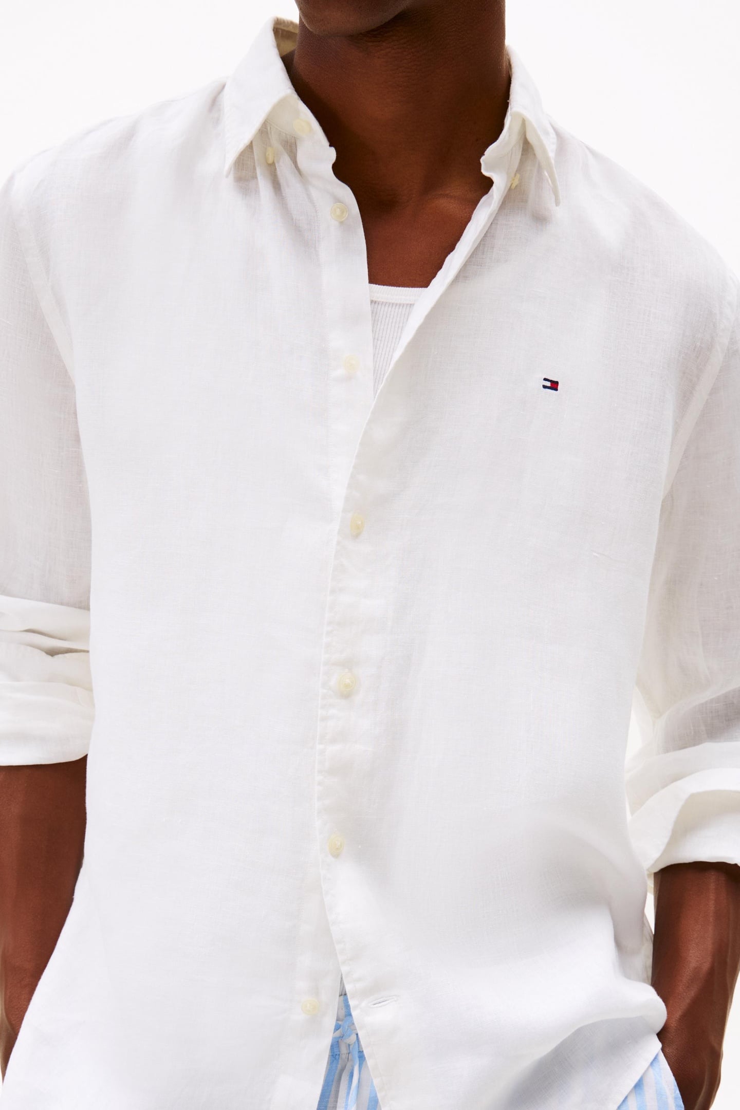 PIGMENT DYED LINEN SHIRT WHITE 3