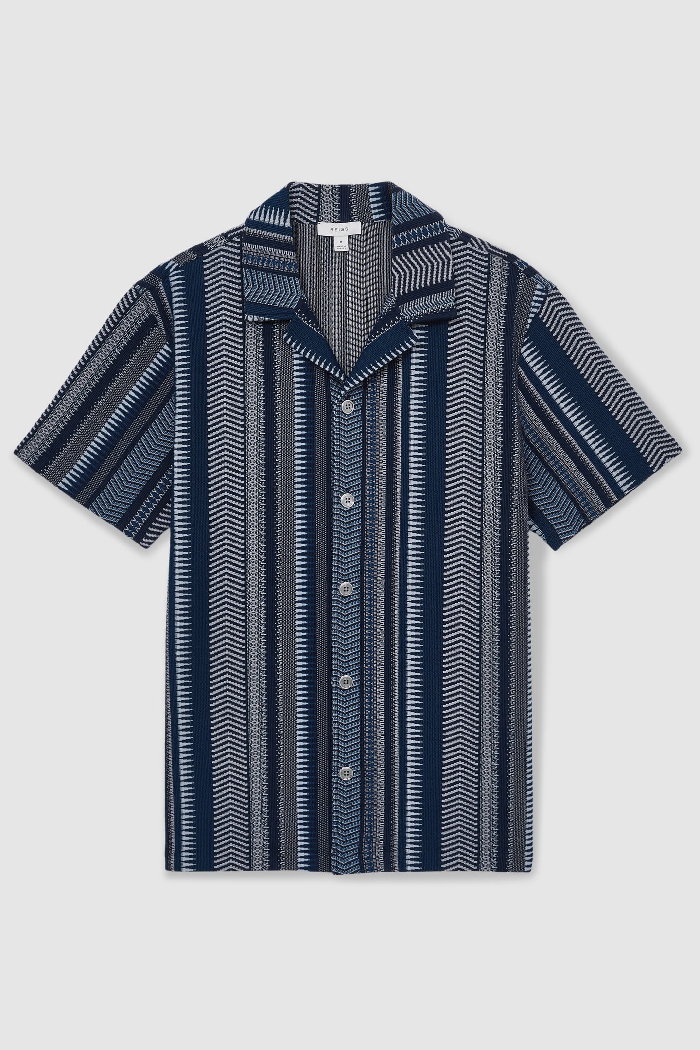 SS AZTEC STRIPE CUBAN SHIRT NAVY 4