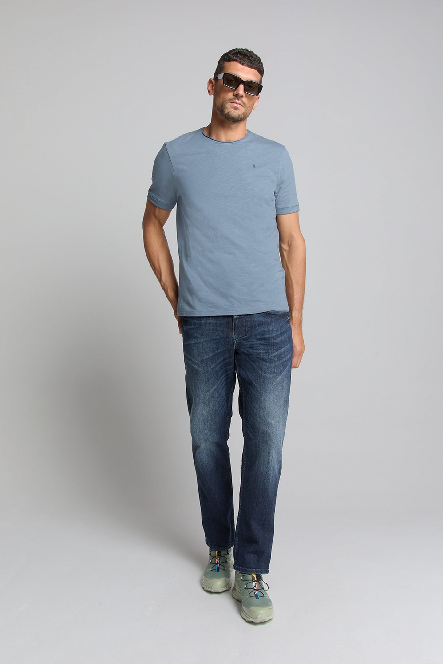 T-SHIRT CREWNECK SLUB WASHED BLUE 2