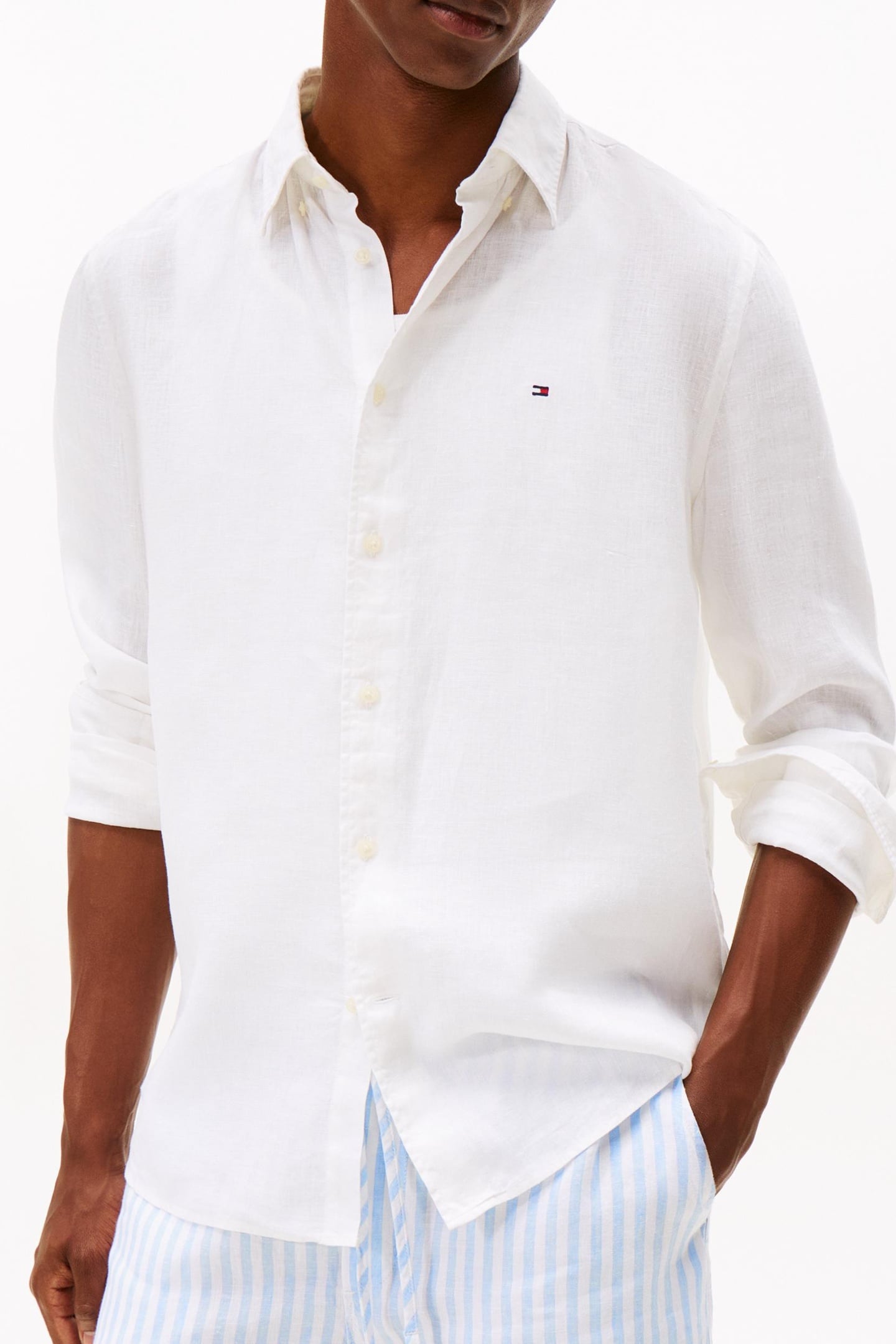 PIGMENT DYED LINEN SHIRT WHITE 4