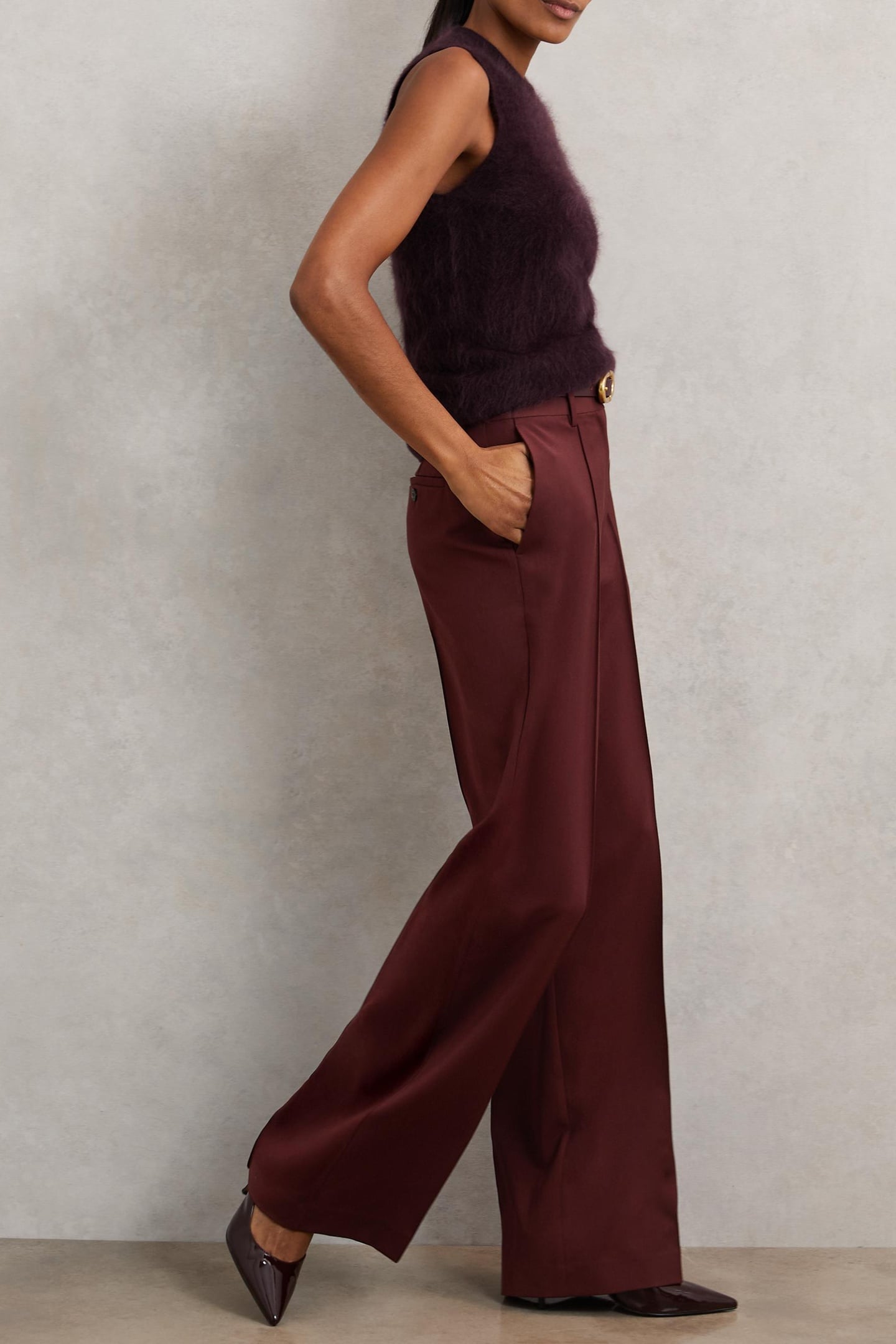 WIDE LEG TROUSER BURGUNDY 3